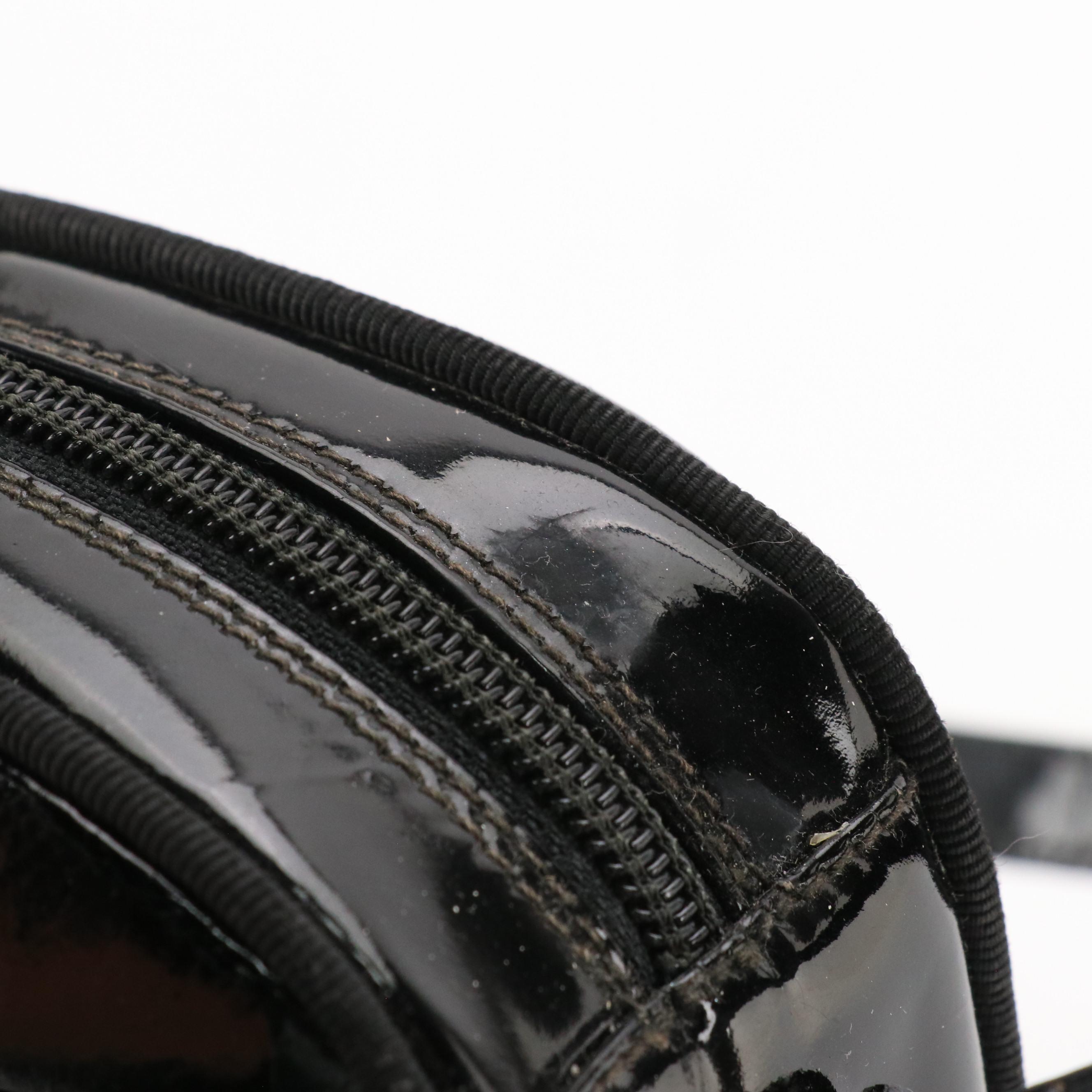 Salvatore Ferragamo Vara Bow Camera Crossbody Bag in Black Patent Leather