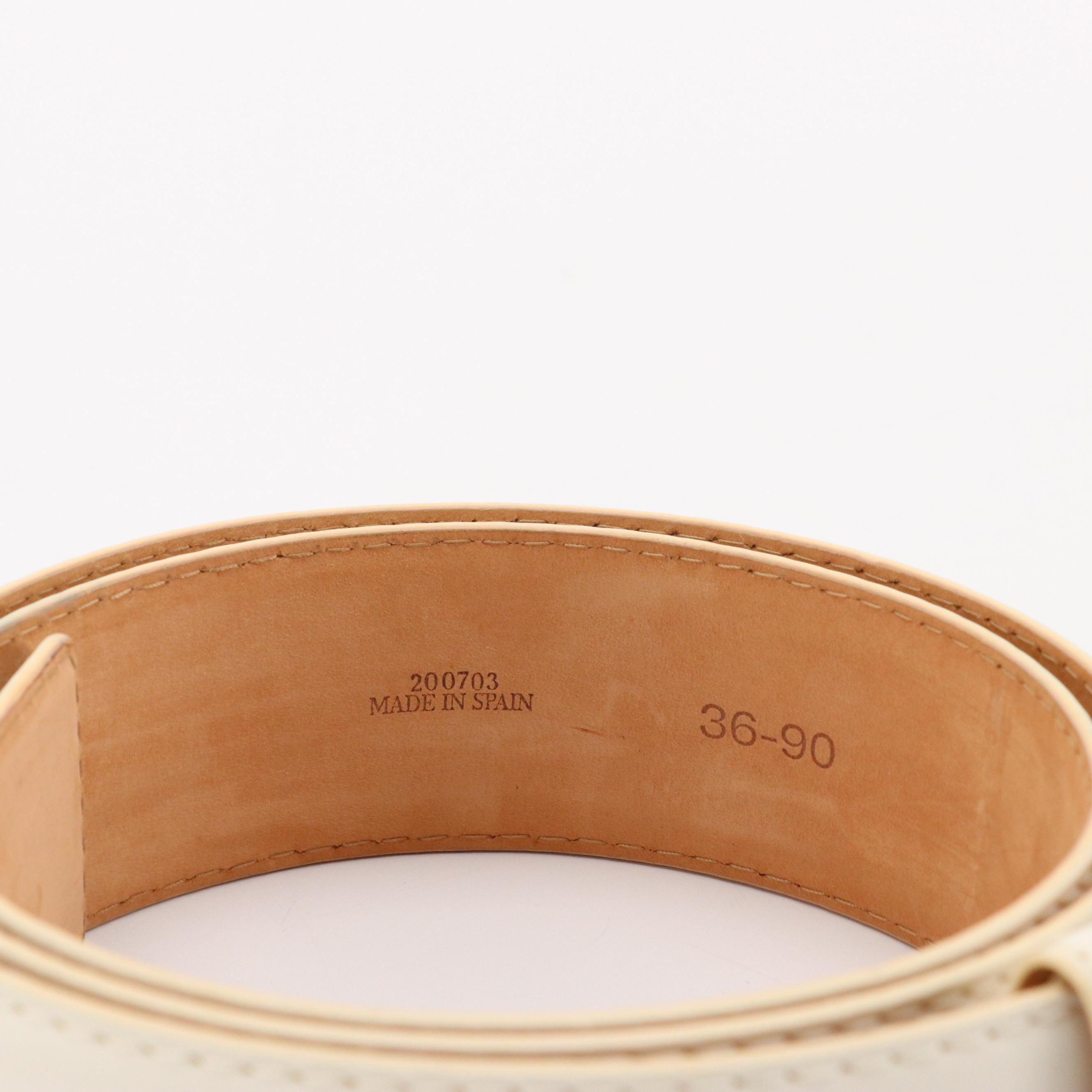 Loewe Anagram Buckle Belt in White Leather