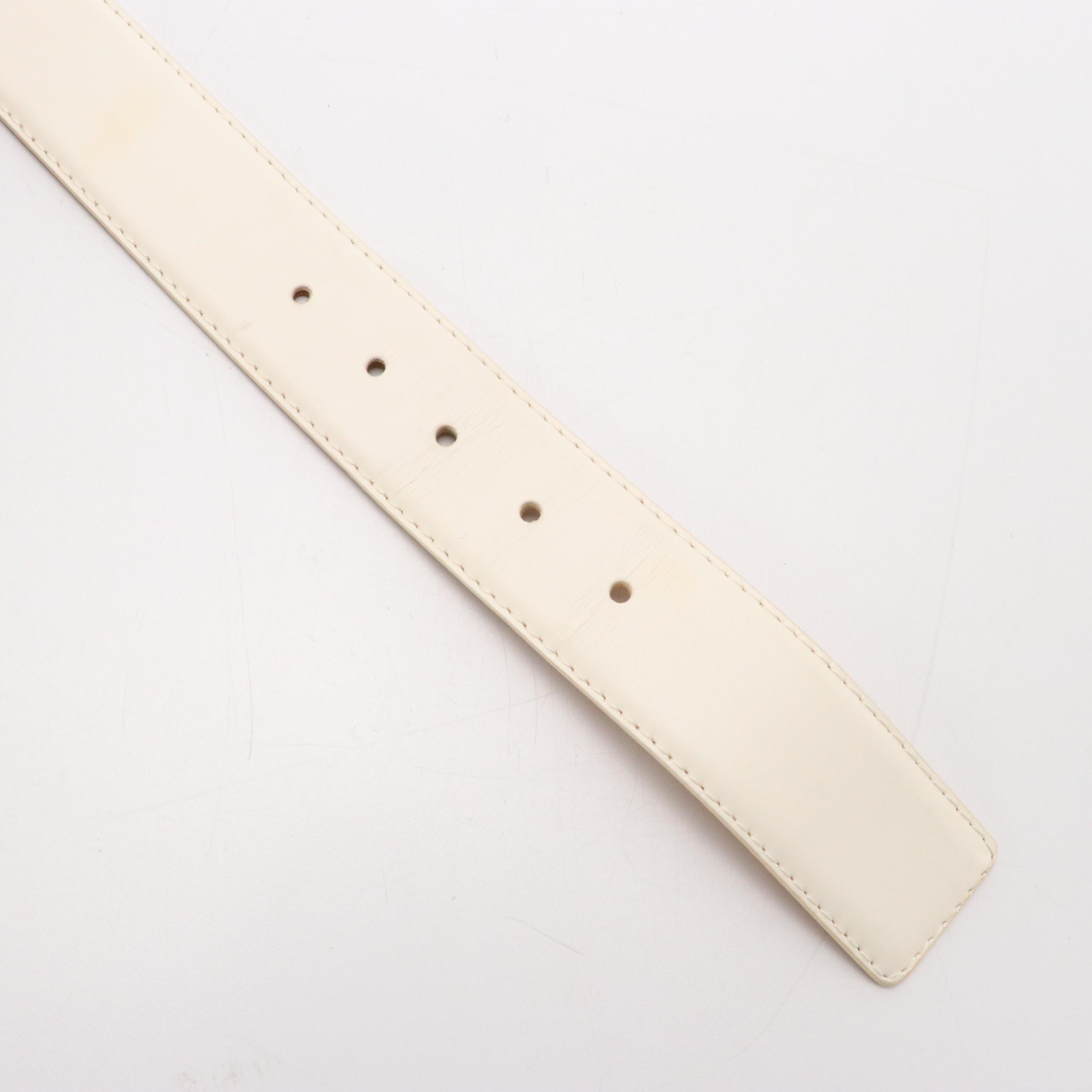 Loewe Anagram Buckle Belt in White Leather