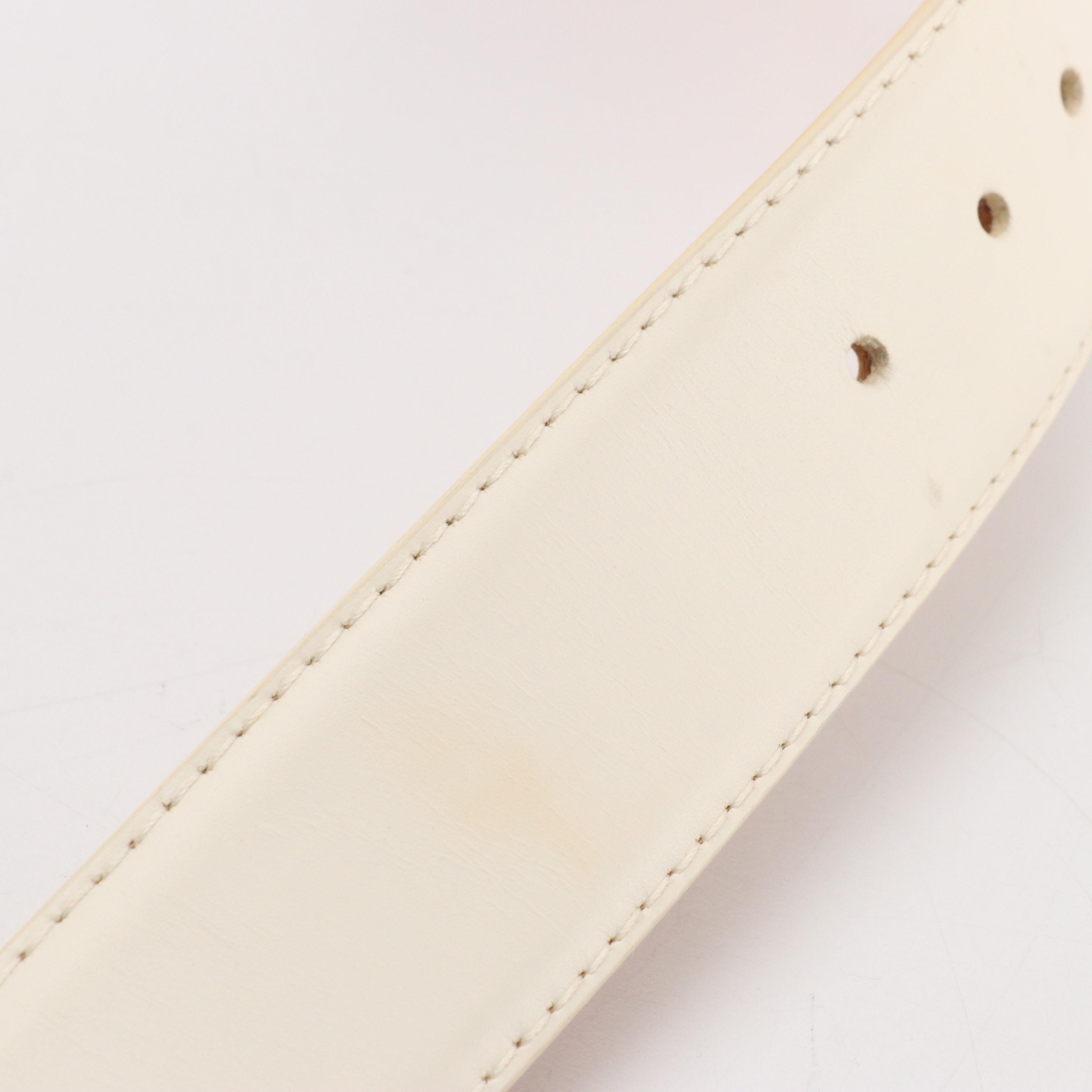 Loewe Anagram Buckle Belt in White Leather