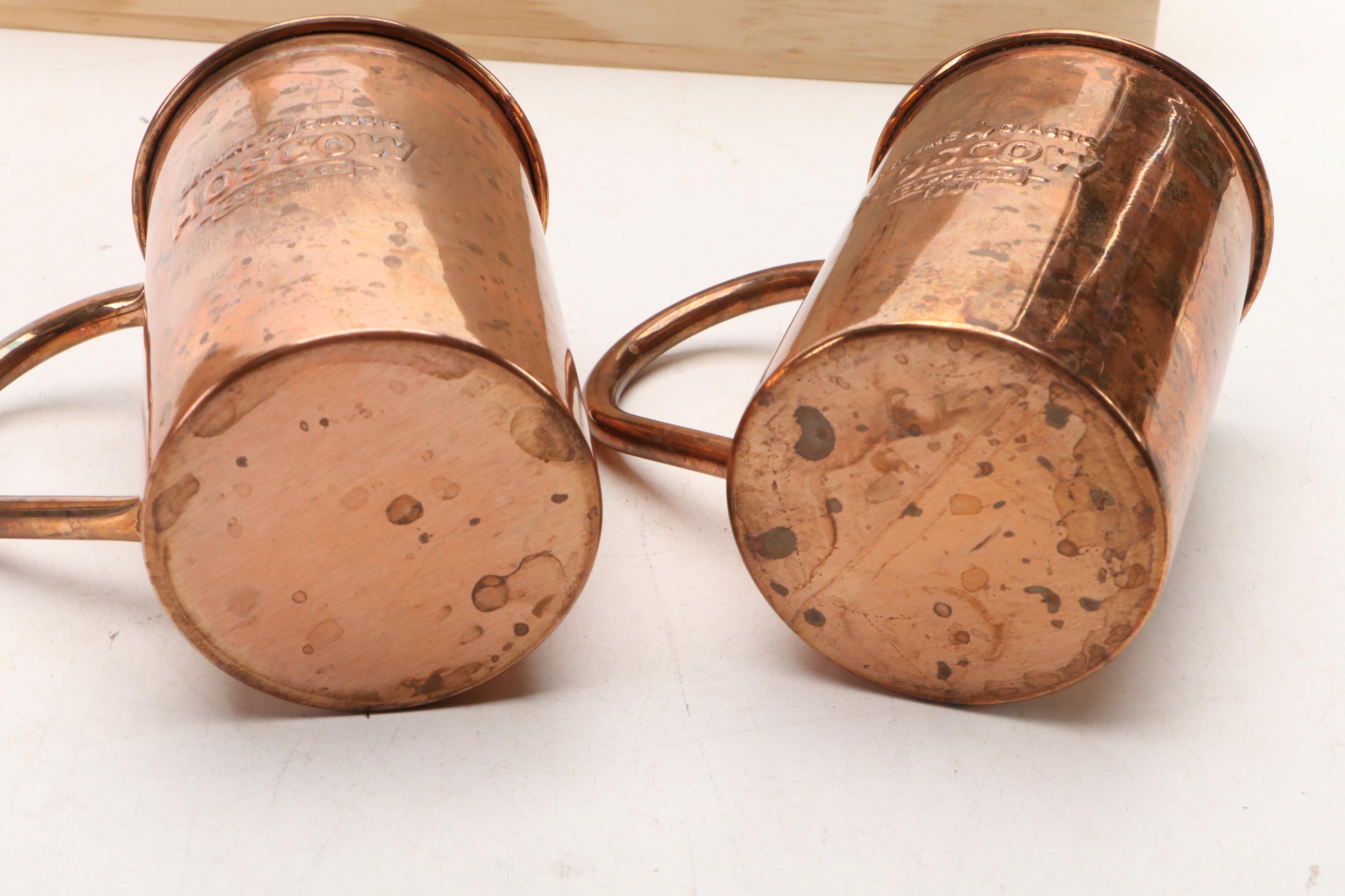 Indulge Ceramic Hors d'Oeuvres Plates with Copper Mule Mugs and Accessories