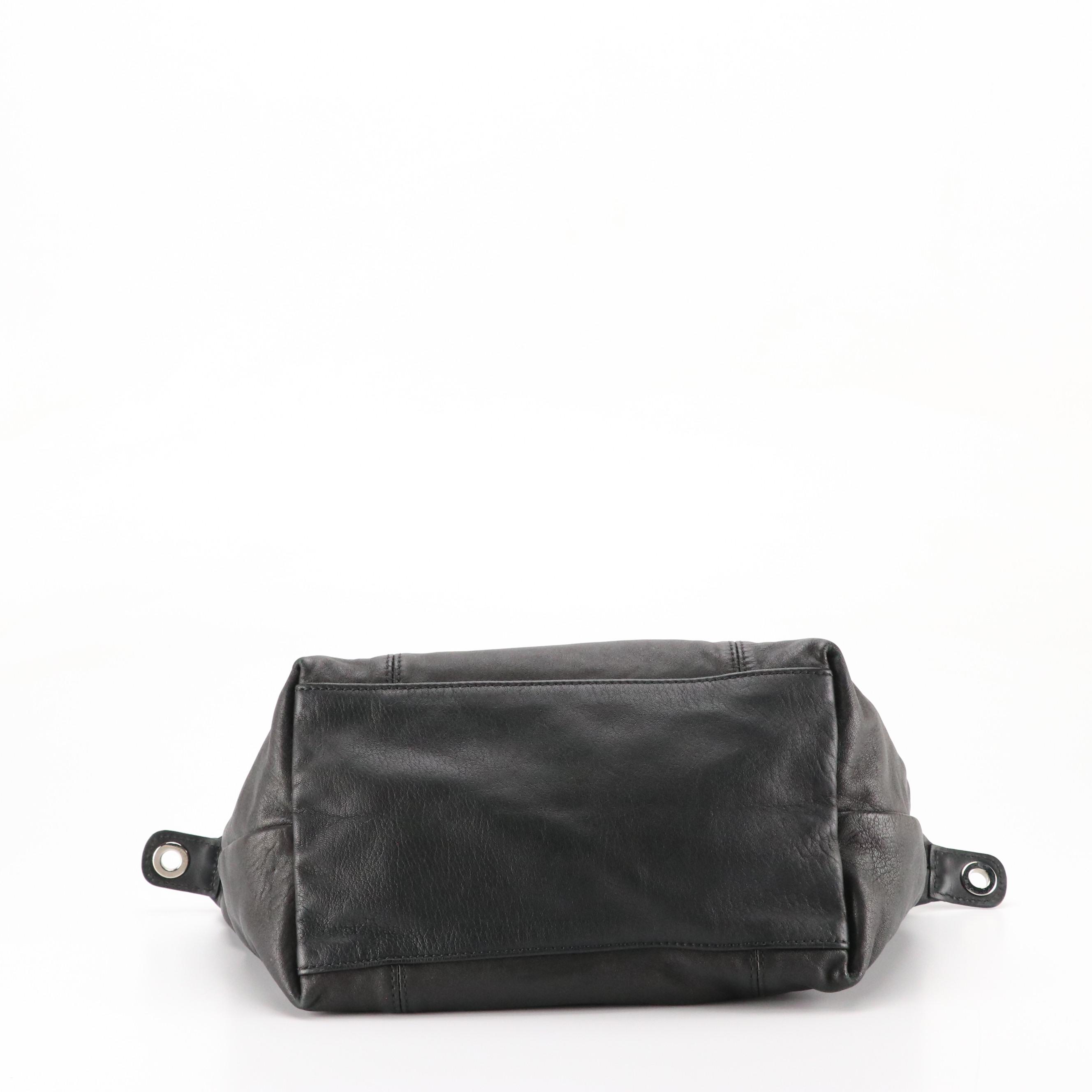 Longchamp Black Leather Le Pliage Small Two-Way Bag