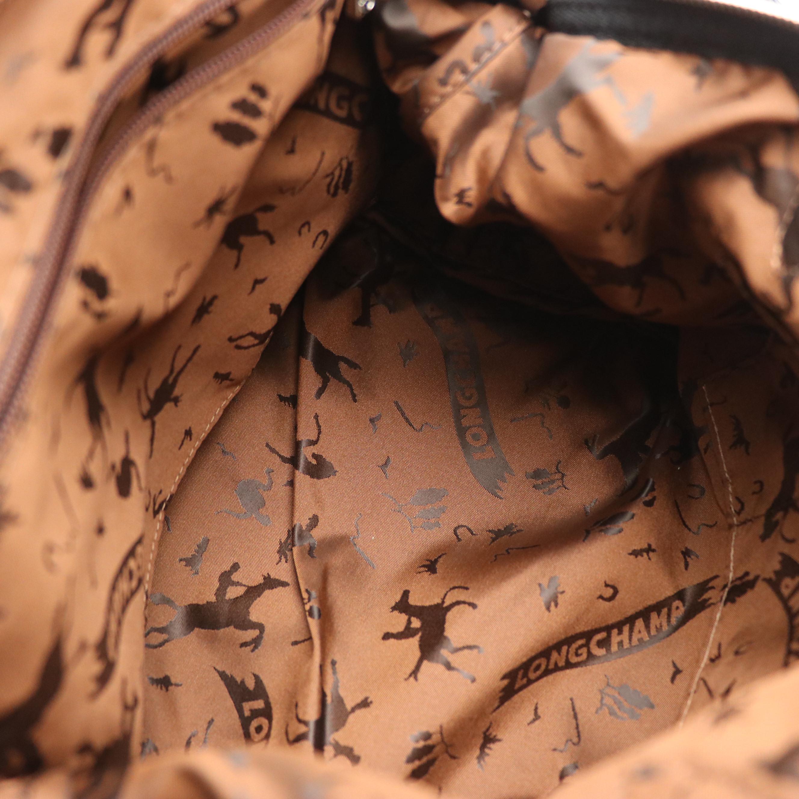 Longchamp Black Leather Le Pliage Small Two-Way Bag