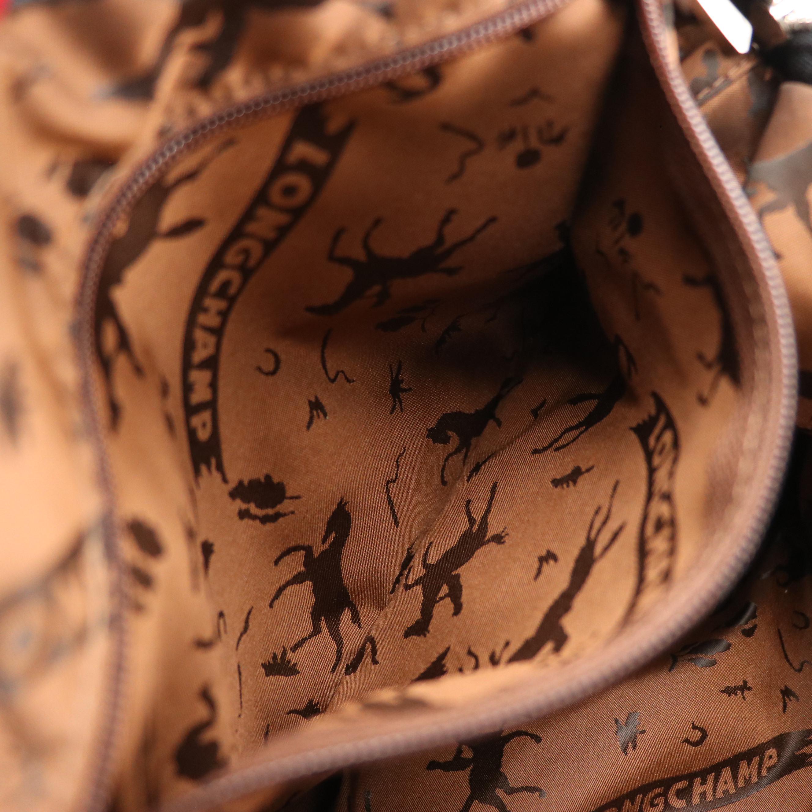 Longchamp Black Leather Le Pliage Small Two-Way Bag