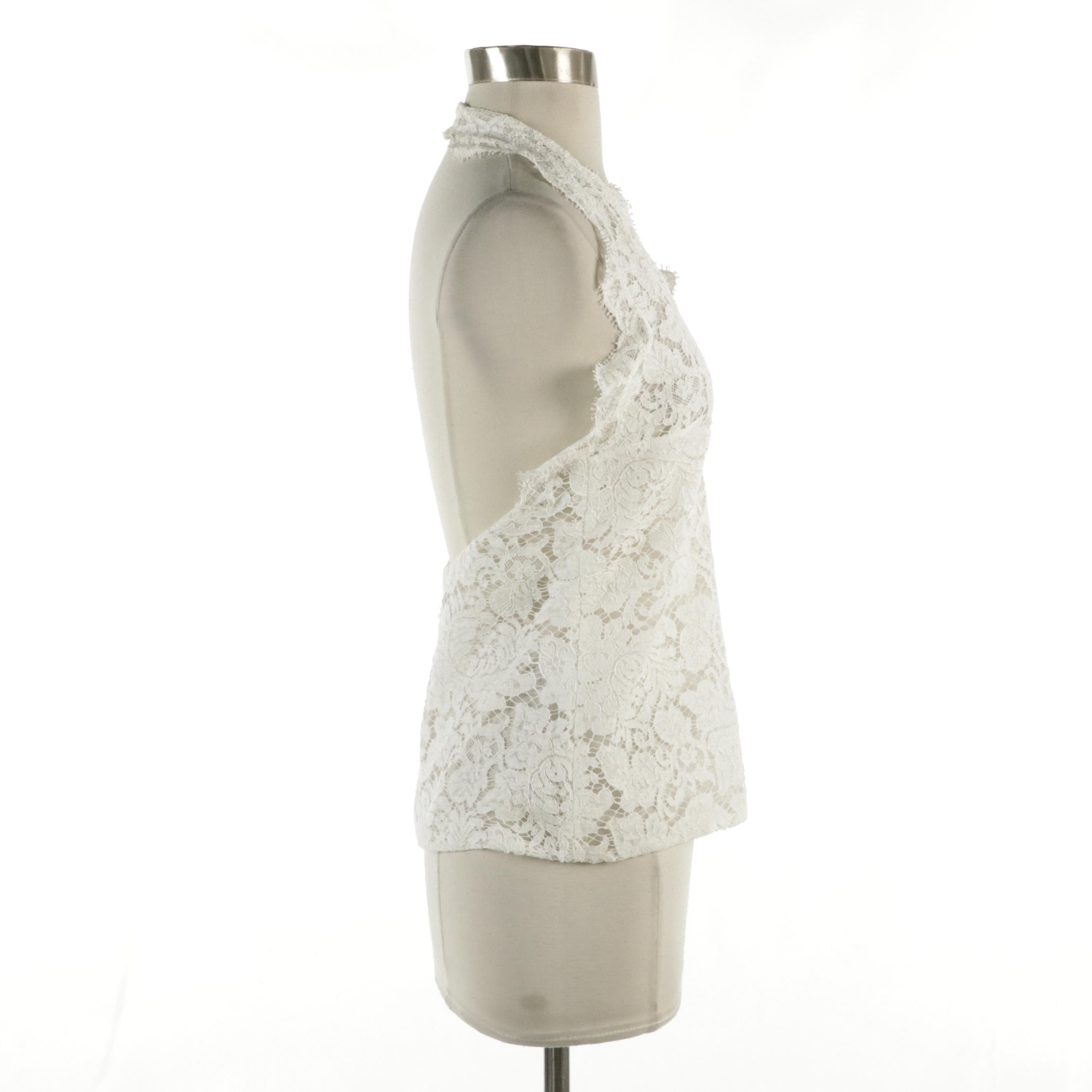 Stella McCartney Scalloped Cotton Lace Halter Top