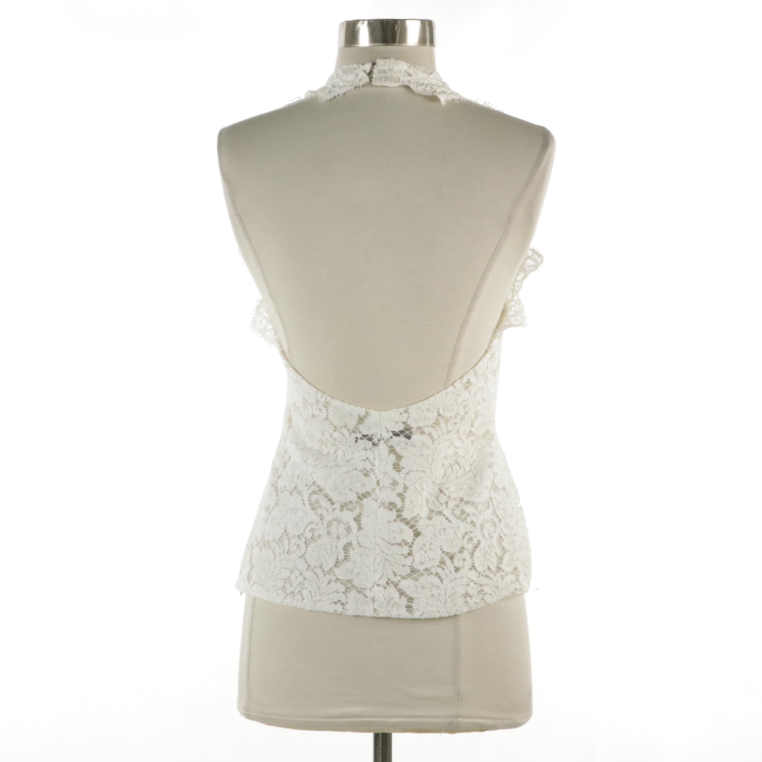 Stella McCartney Scalloped Cotton Lace Halter Top