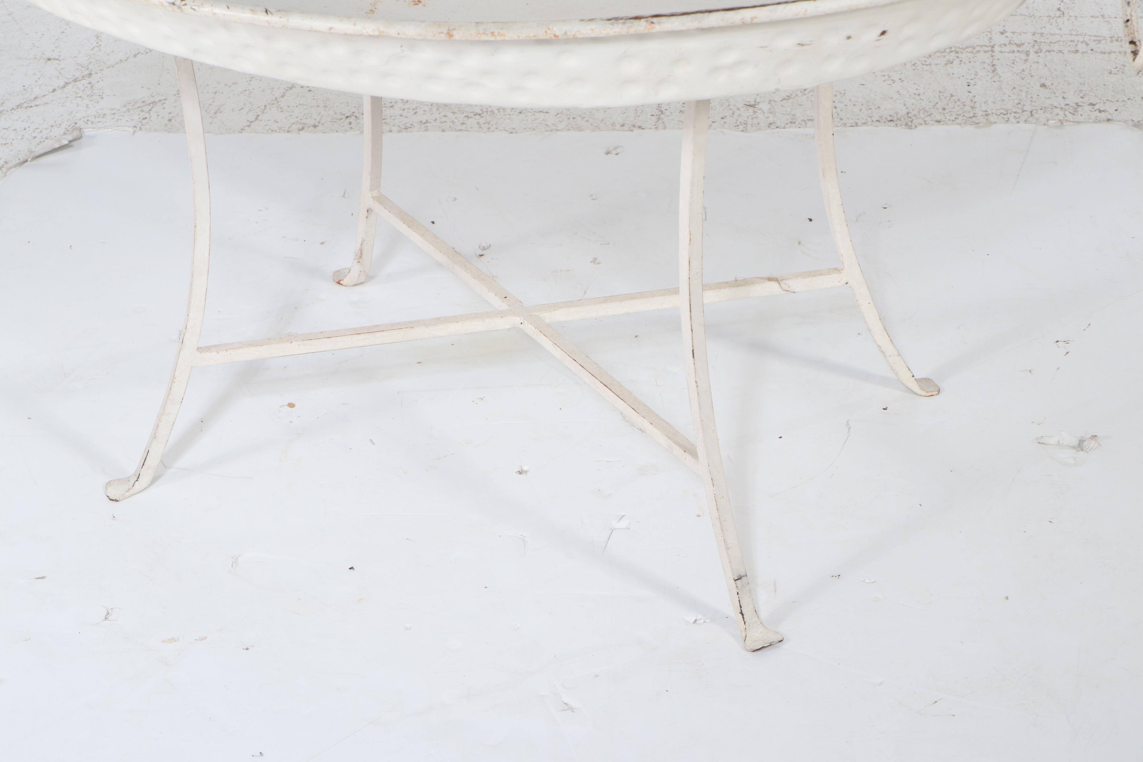 Regency Style White-Painted and Hammered Metal Tray Table