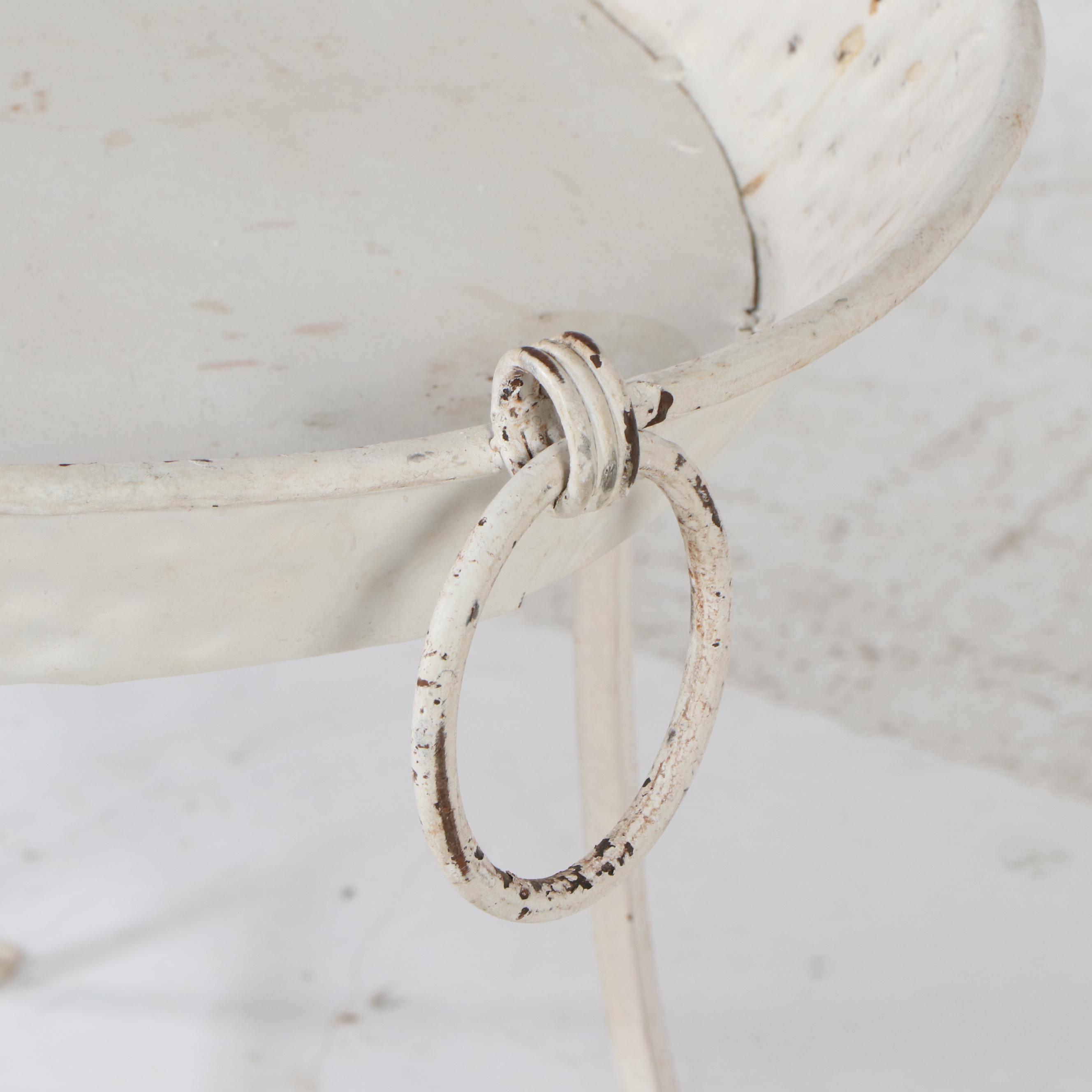 Regency Style White-Painted and Hammered Metal Tray Table