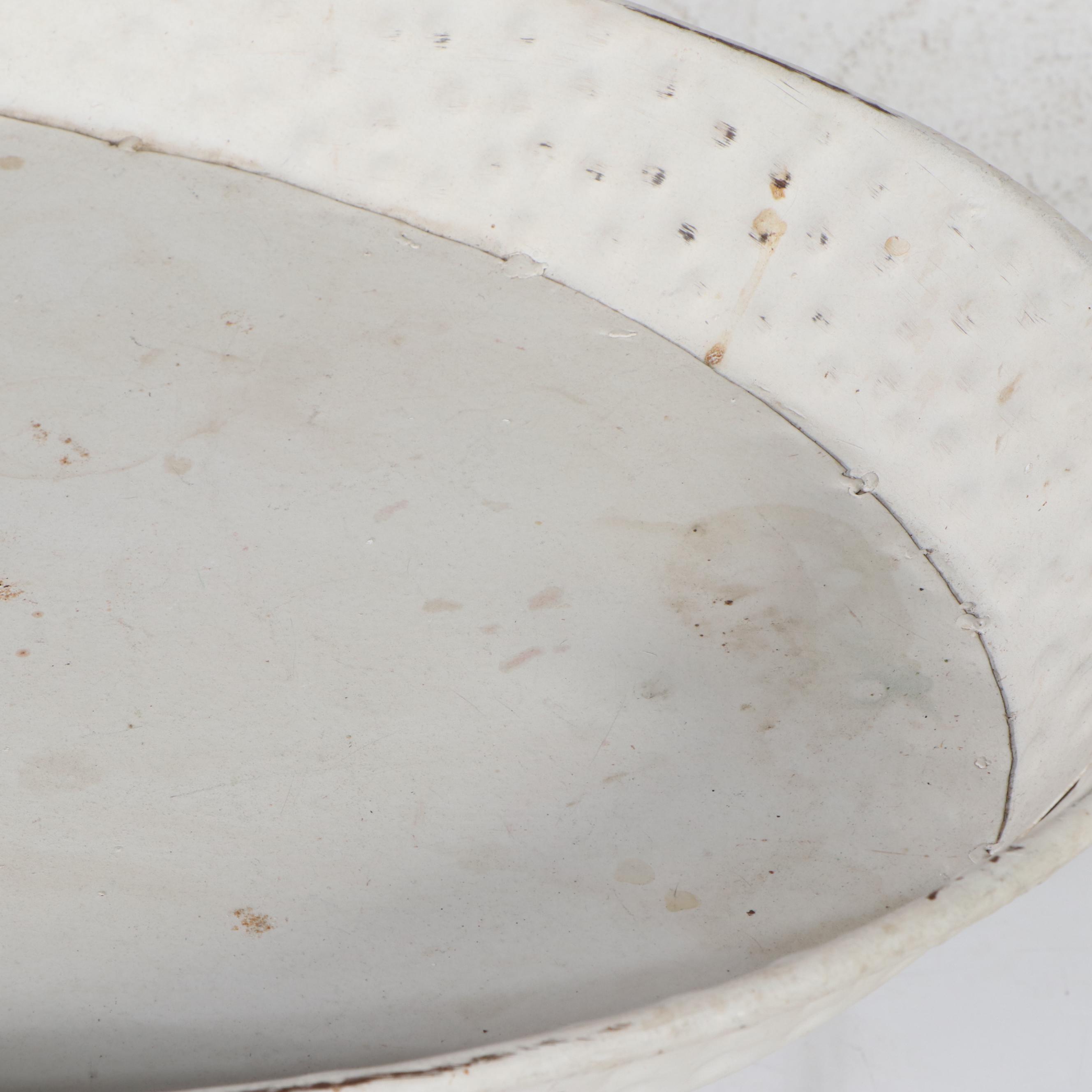 Regency Style White-Painted and Hammered Metal Tray Table