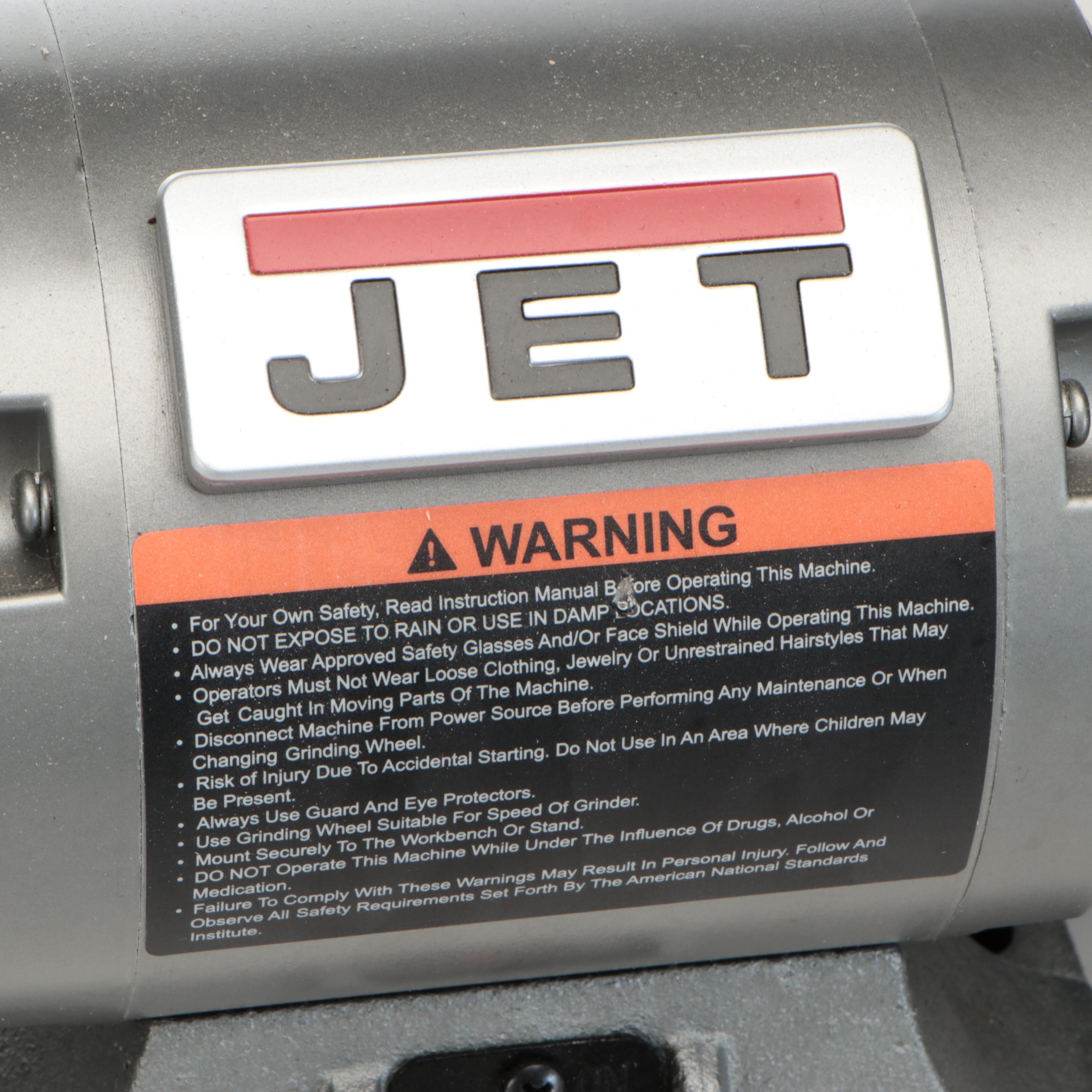 JET 6" Benchtop Grinder with Grinding Wheel and Steel Brush