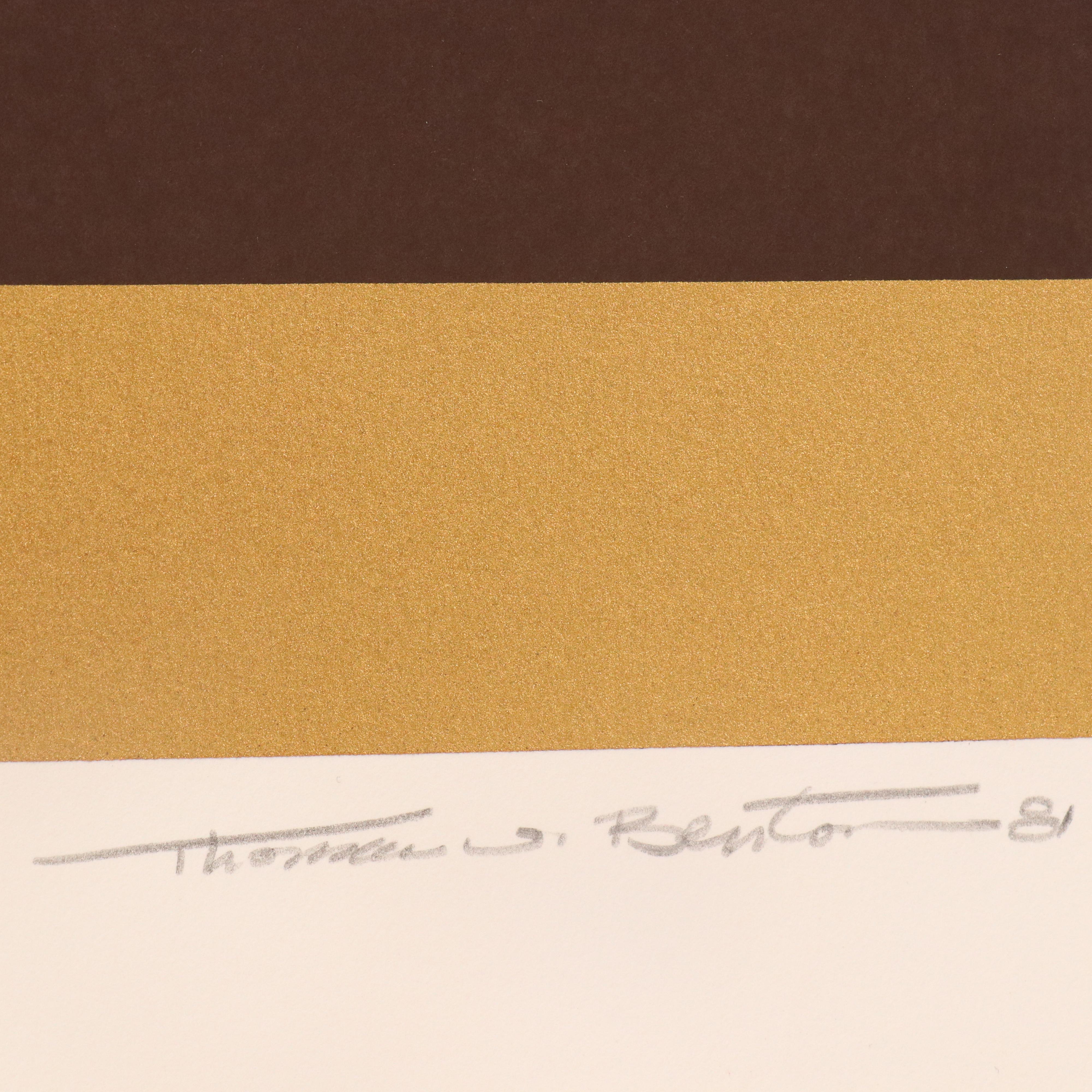 Thomas Whelan Benton Abstract Serigraph "Evolution Series – Red," 1981