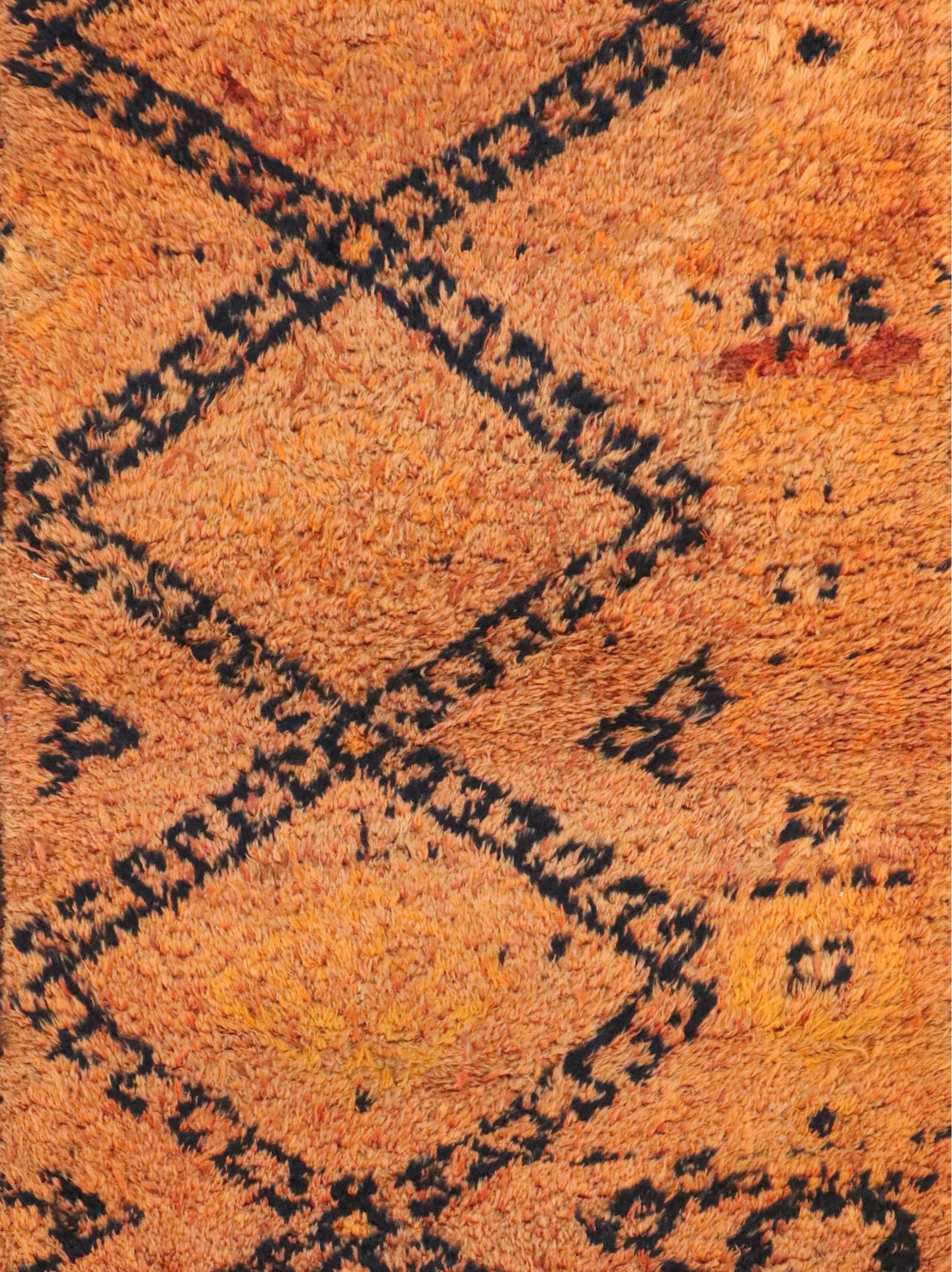 3'2 x 9'4 Hand-Knotted Moroccan Berber Long Rug