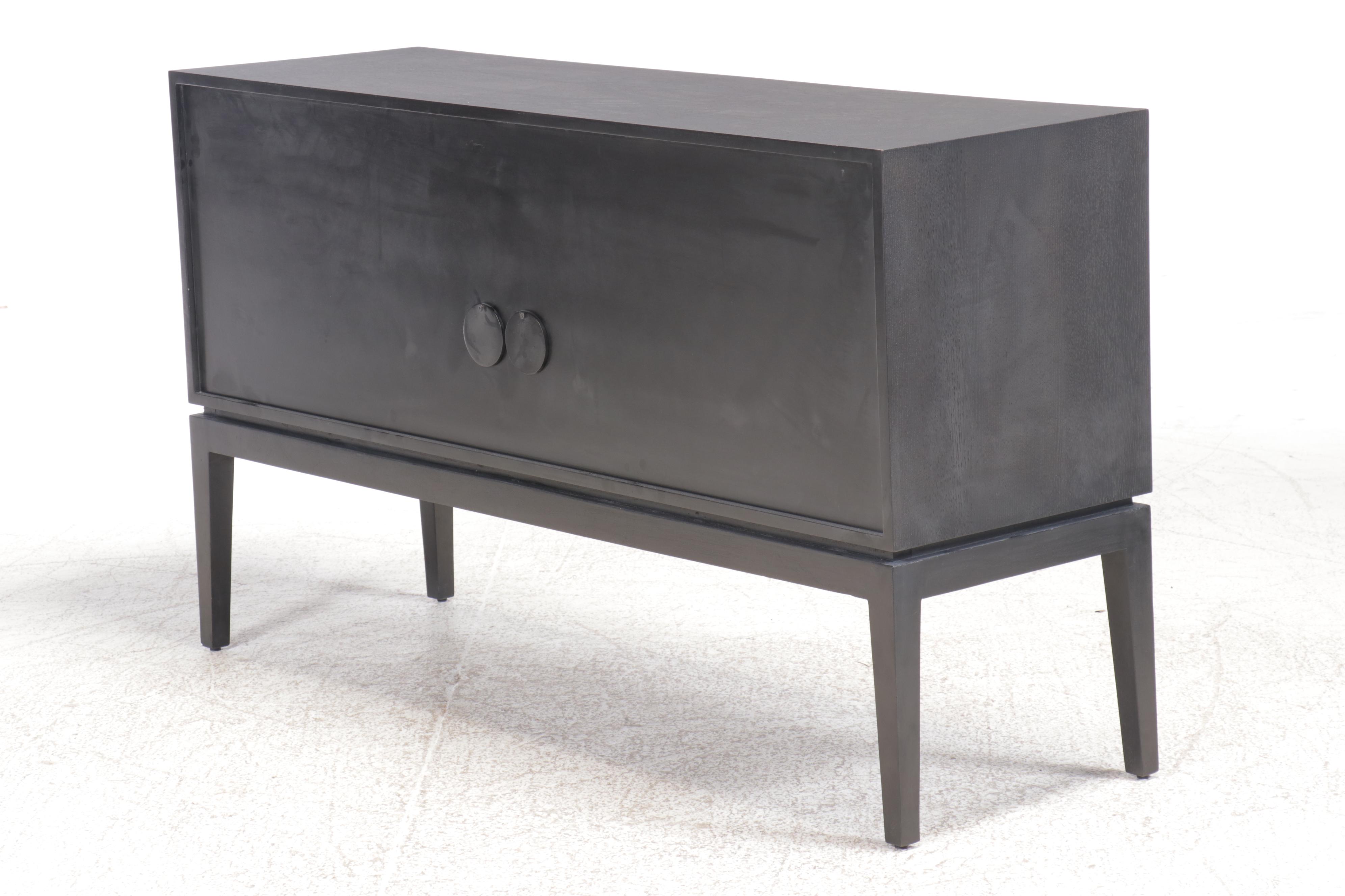Arhaus Ebonized Wood Credenza with Bone Inlay