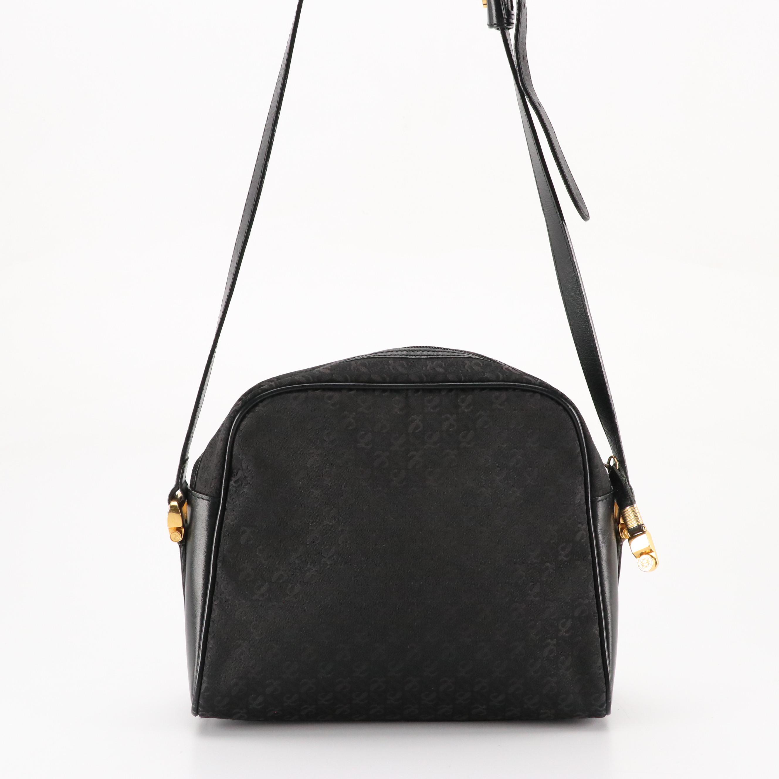 Loewe Camera Crossbody Bag in Black Anagram Canvas and Leather