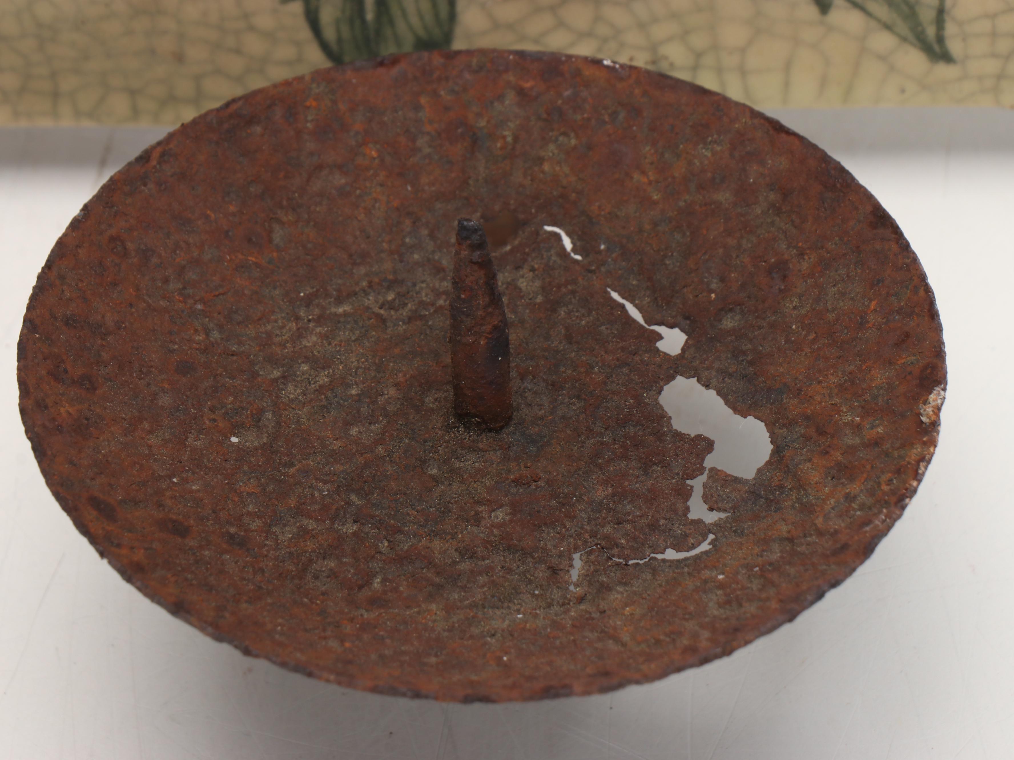 Pair of Ceramic Wall Tile Candle Prickets