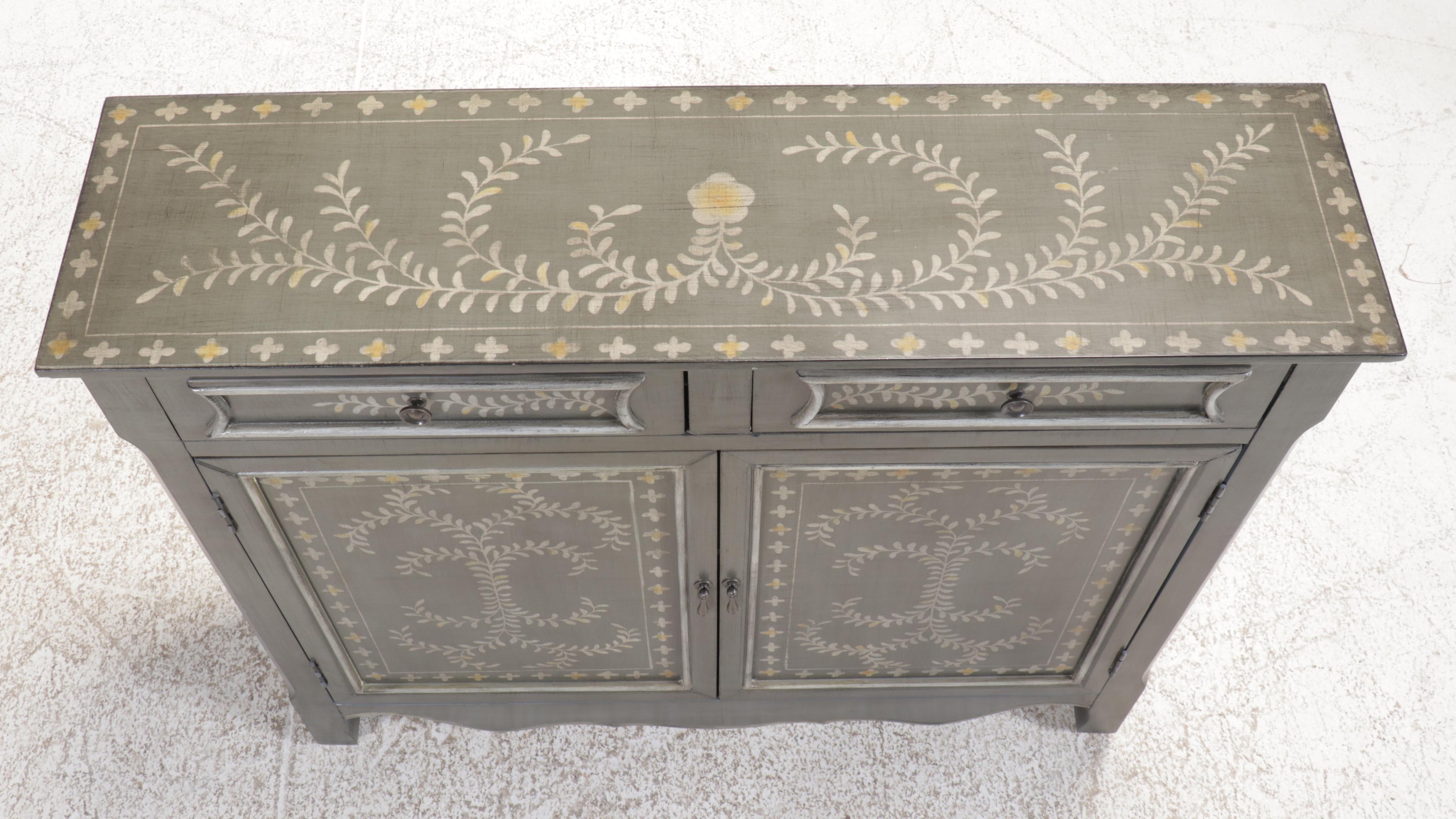 Coast to Coast Folk Art Style Paint-Decorated Wood Cabinet, 2014