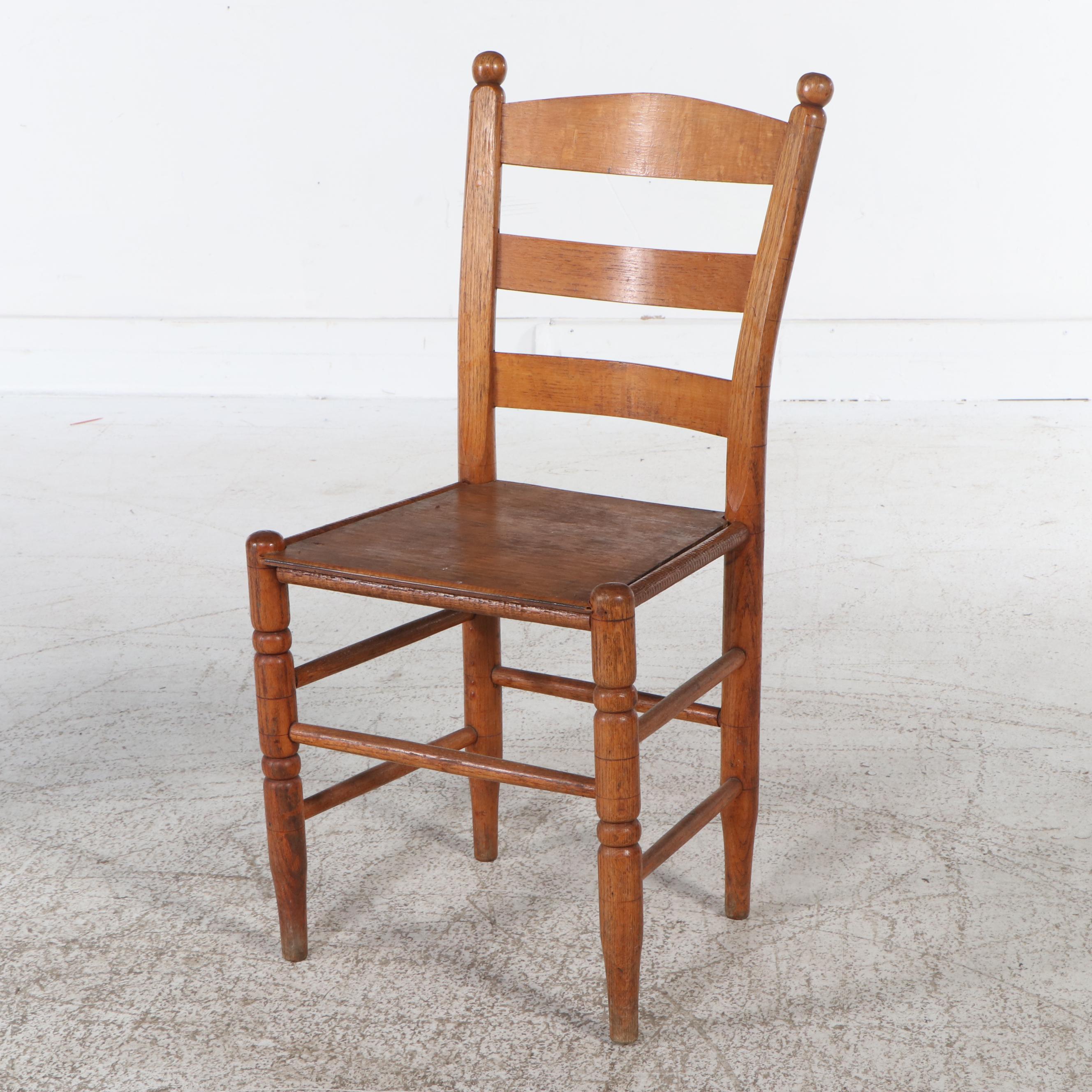Regency Style Mahogany Couching Table with Ladder-Back Side Chair