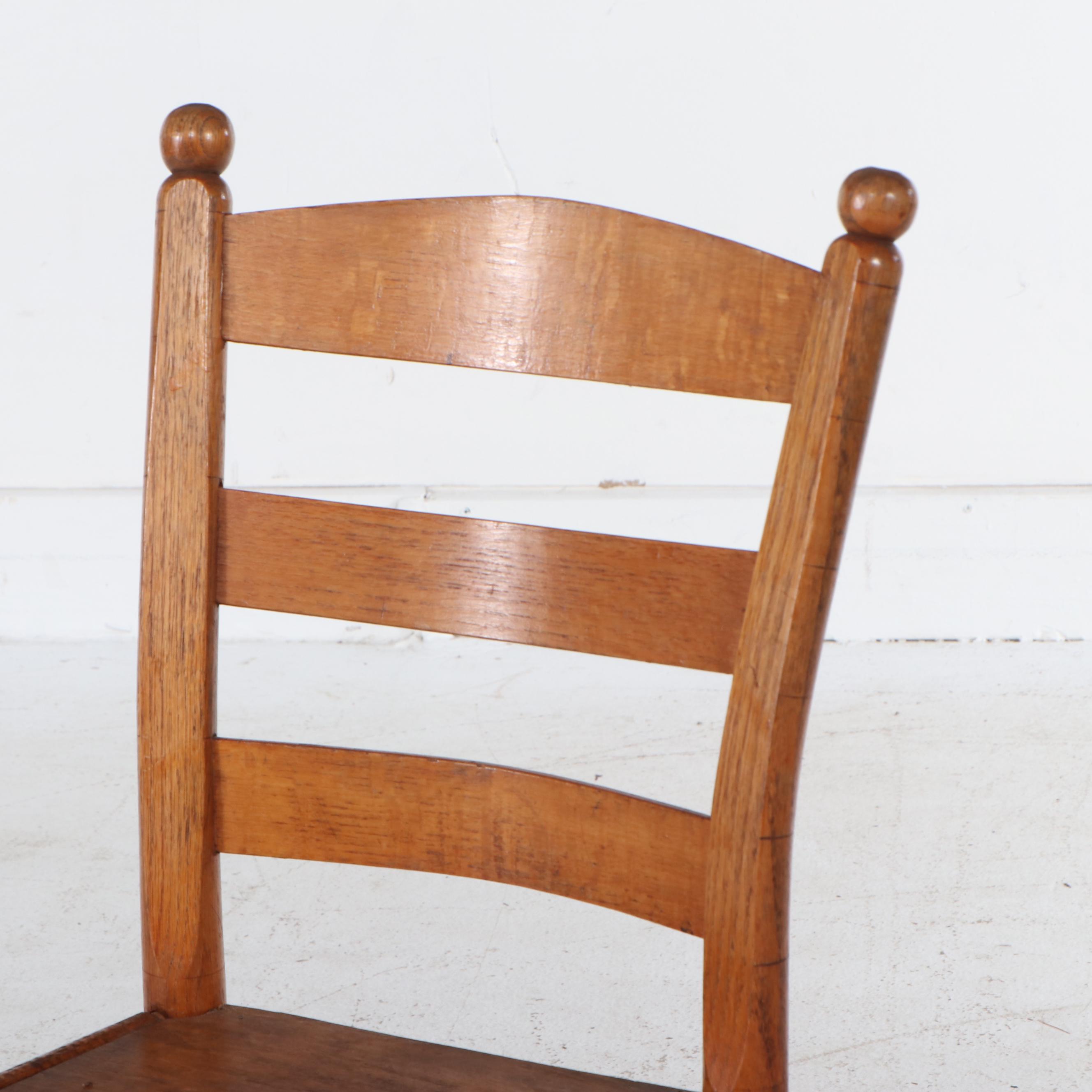 Regency Style Mahogany Couching Table with Ladder-Back Side Chair
