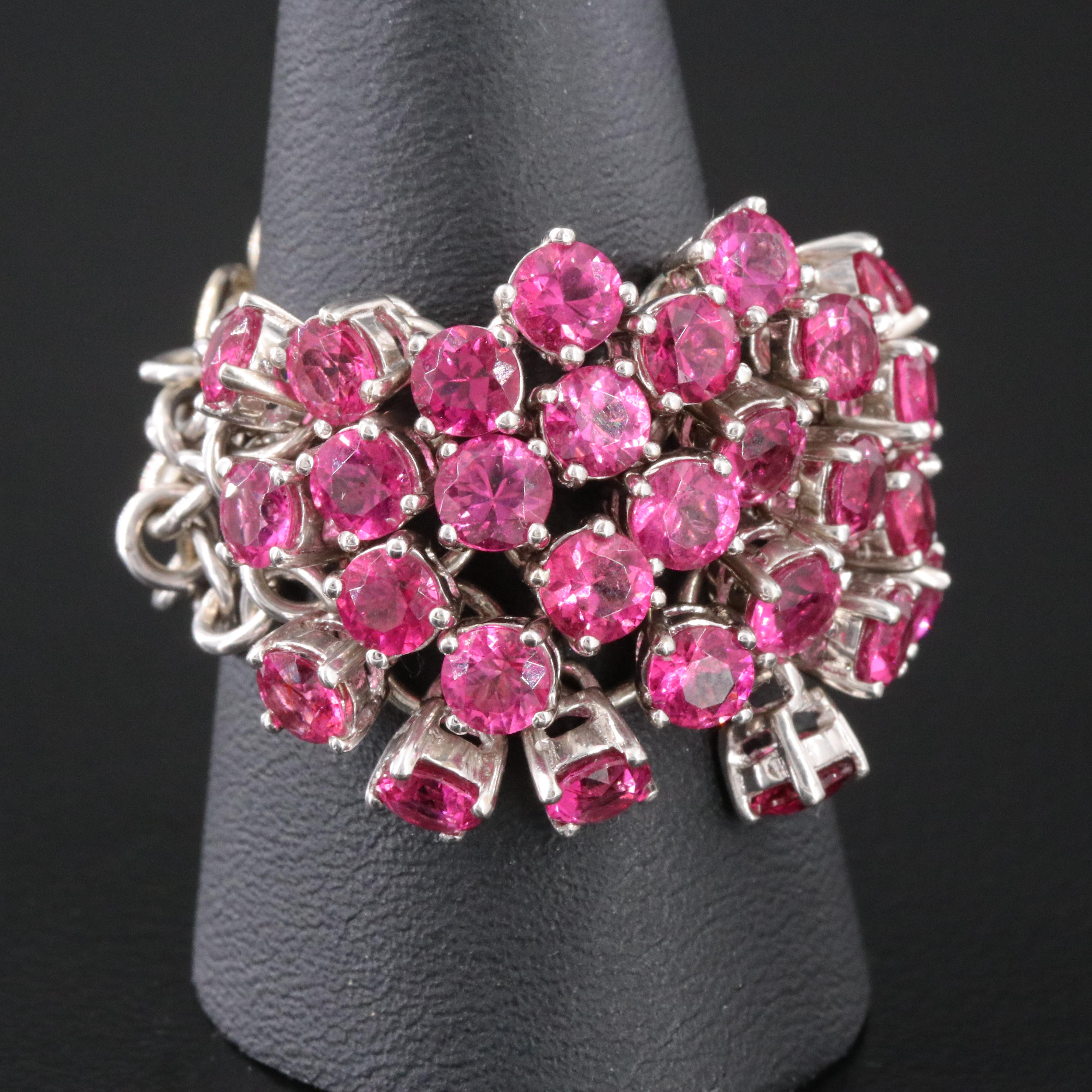 18K Tourmaline Chain Maille Ring