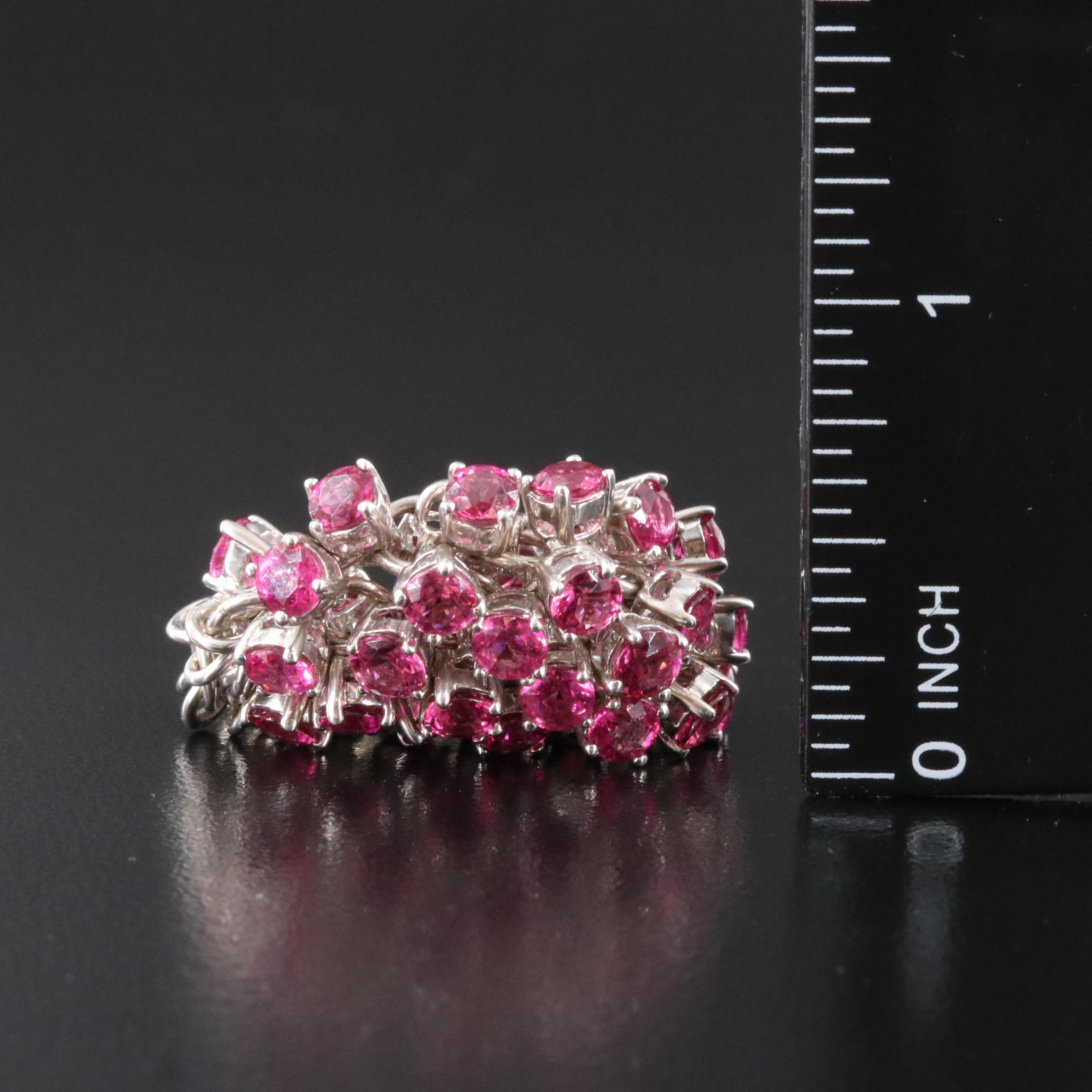 18K Tourmaline Chain Maille Ring