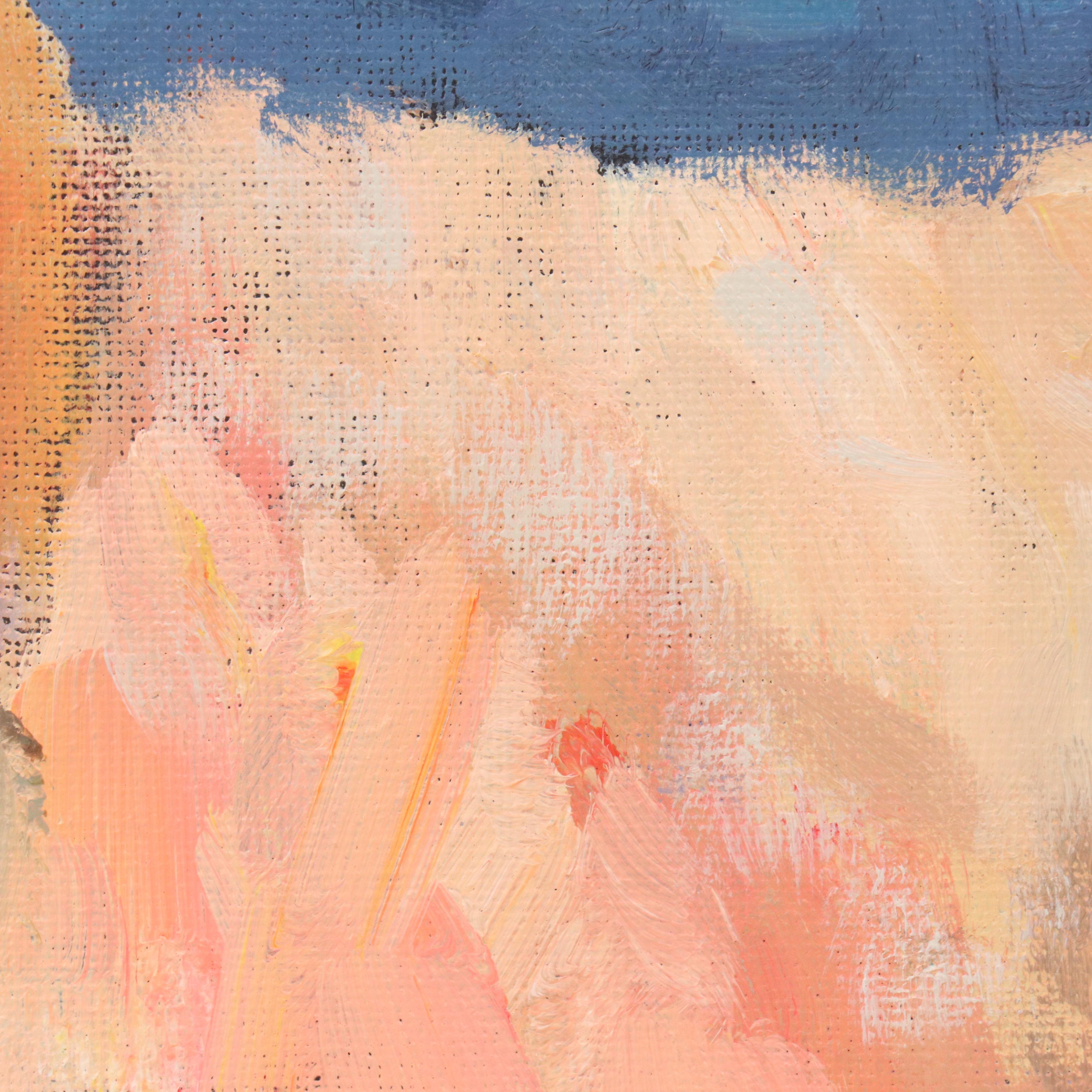 Elle Raines Stylized Acrylic Painting "Sheep," 21st Century