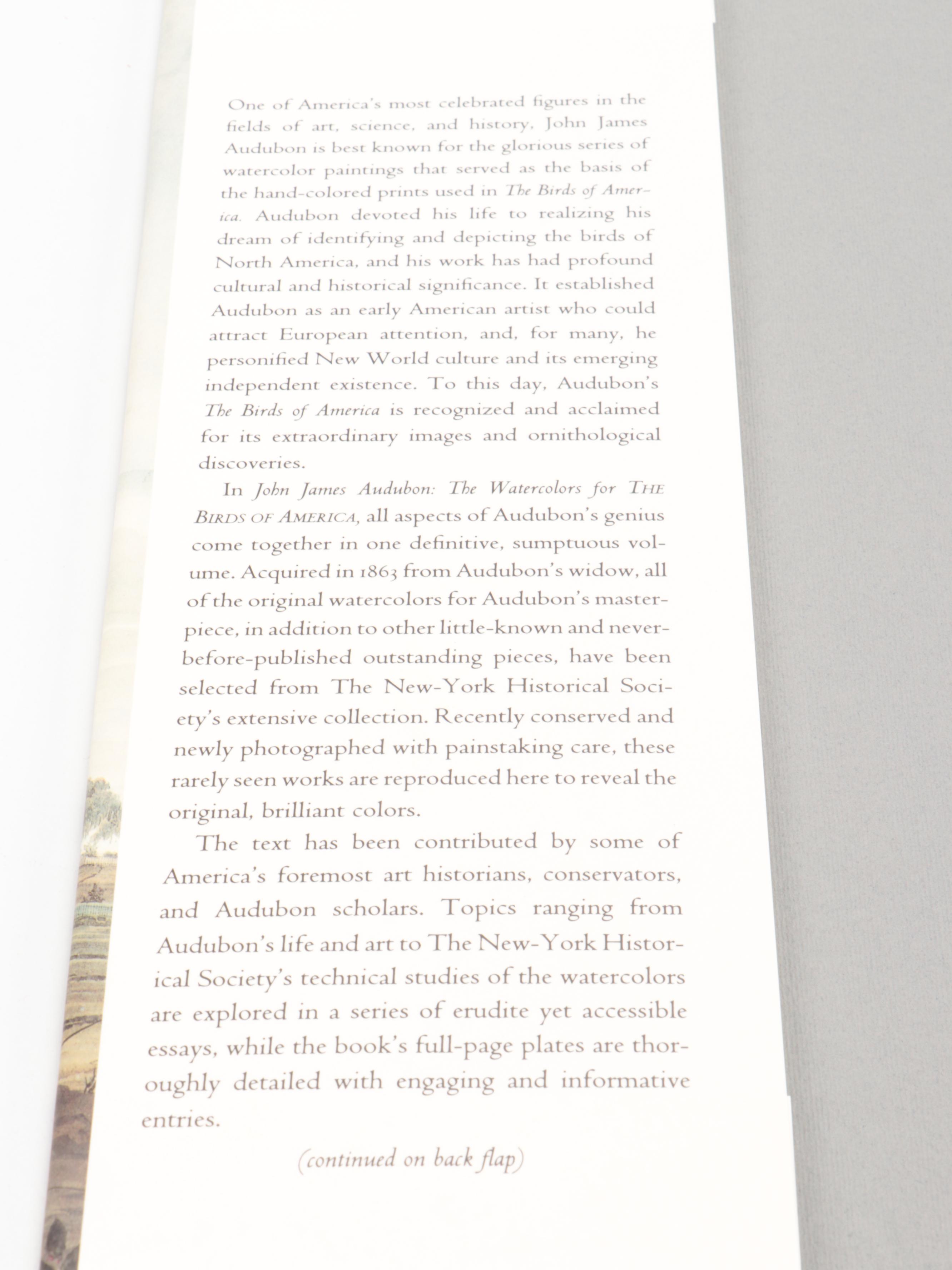 First Printing "John James Audubon: The Watercolors for The Birds of America"