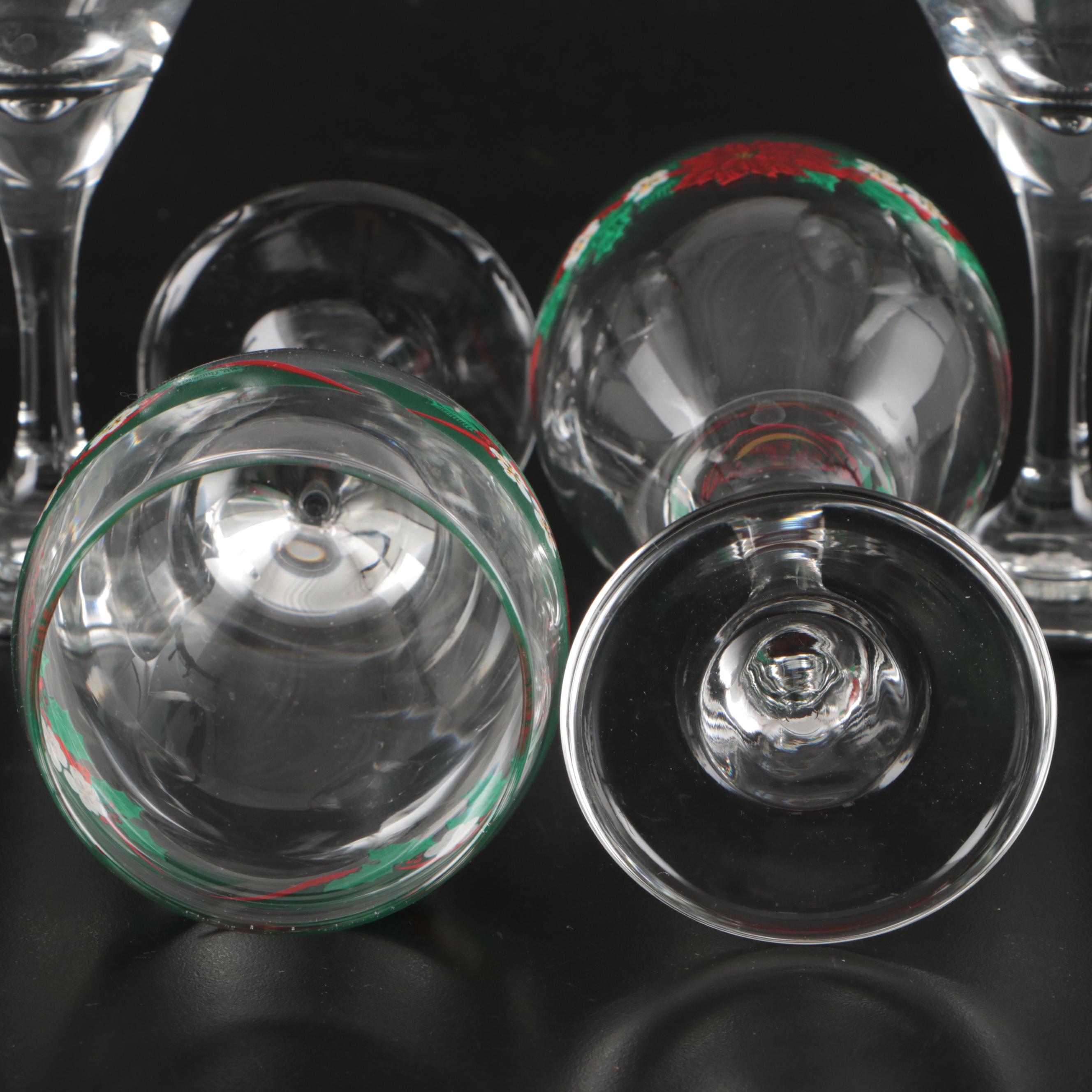 Culver with Other Christmas-Themed Cocktail Glasses and Other Stemware