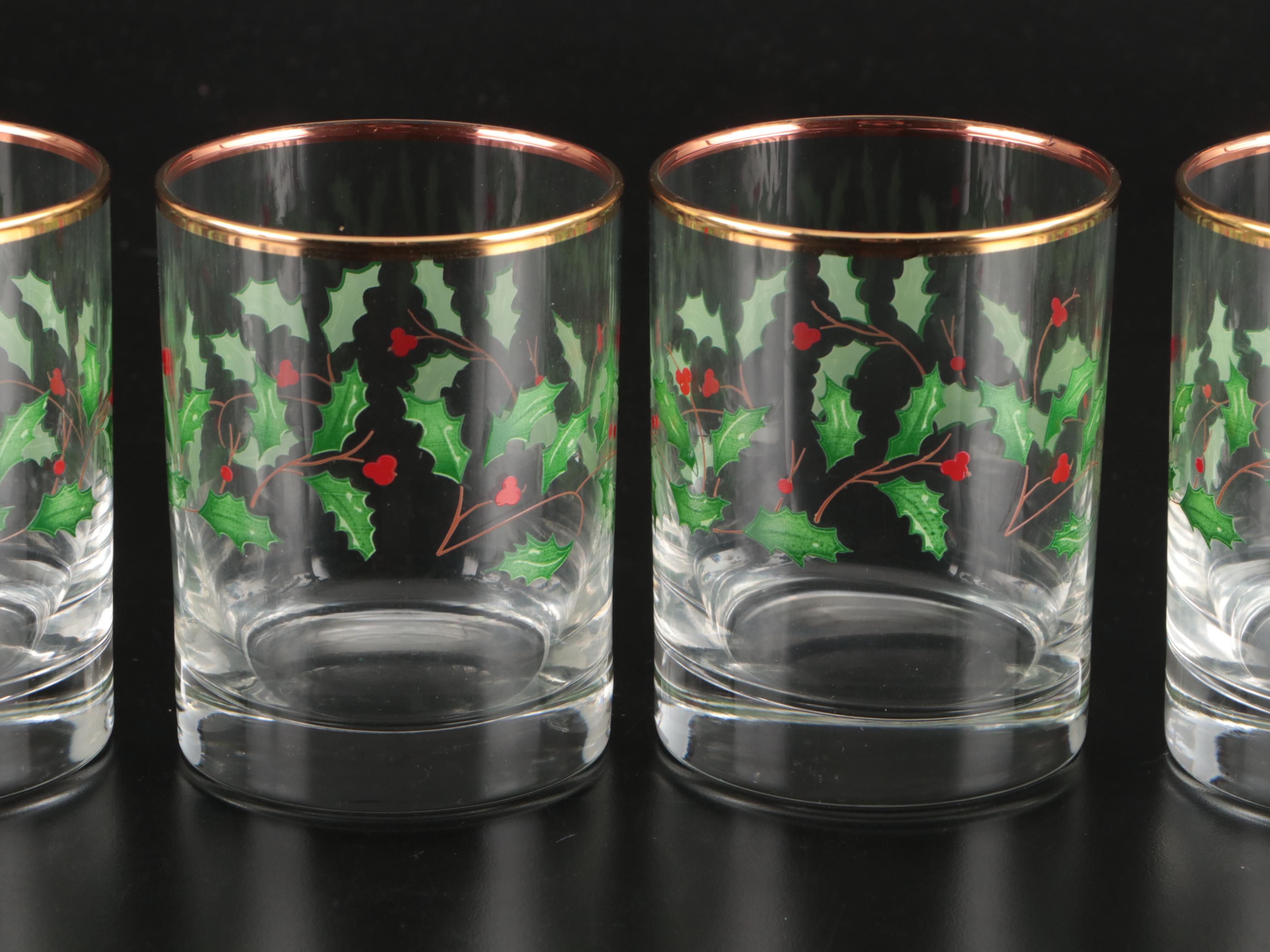 Culver with Other Christmas-Themed Cocktail Glasses and Other Stemware