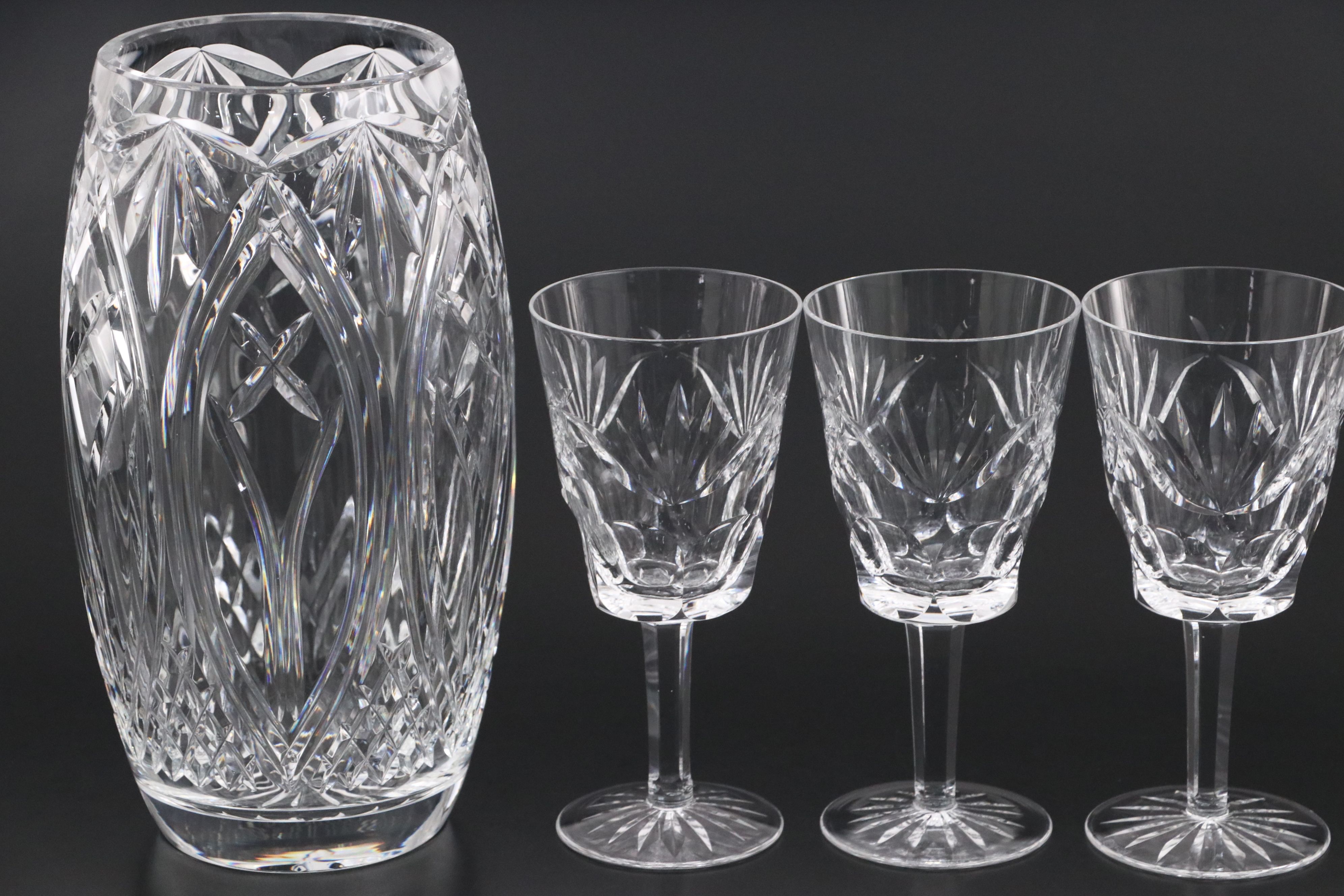 Waterford Crystal "Ashling" Stemware with Vase and Other Décor