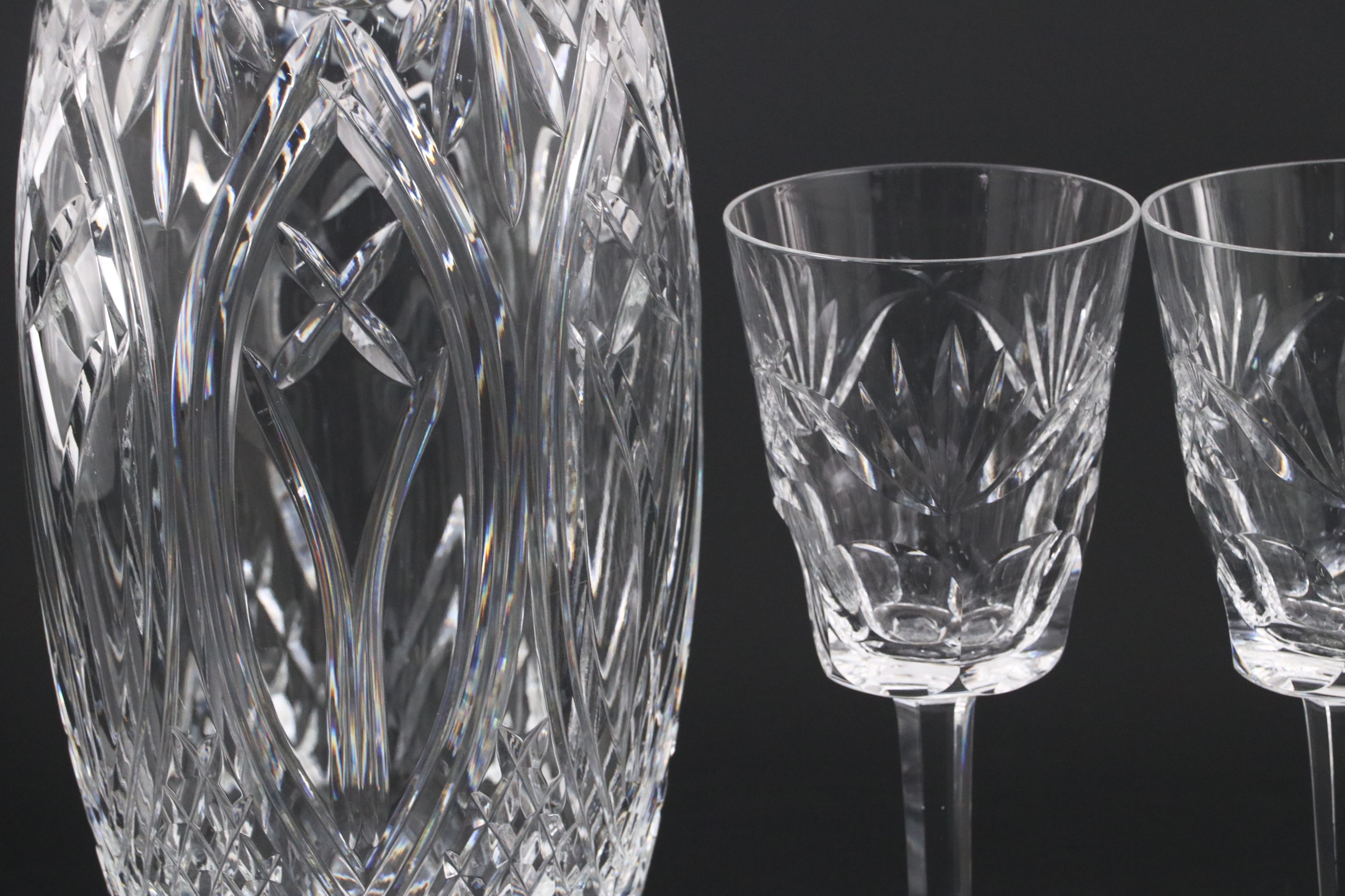 Waterford Crystal "Ashling" Stemware with Vase and Other Décor