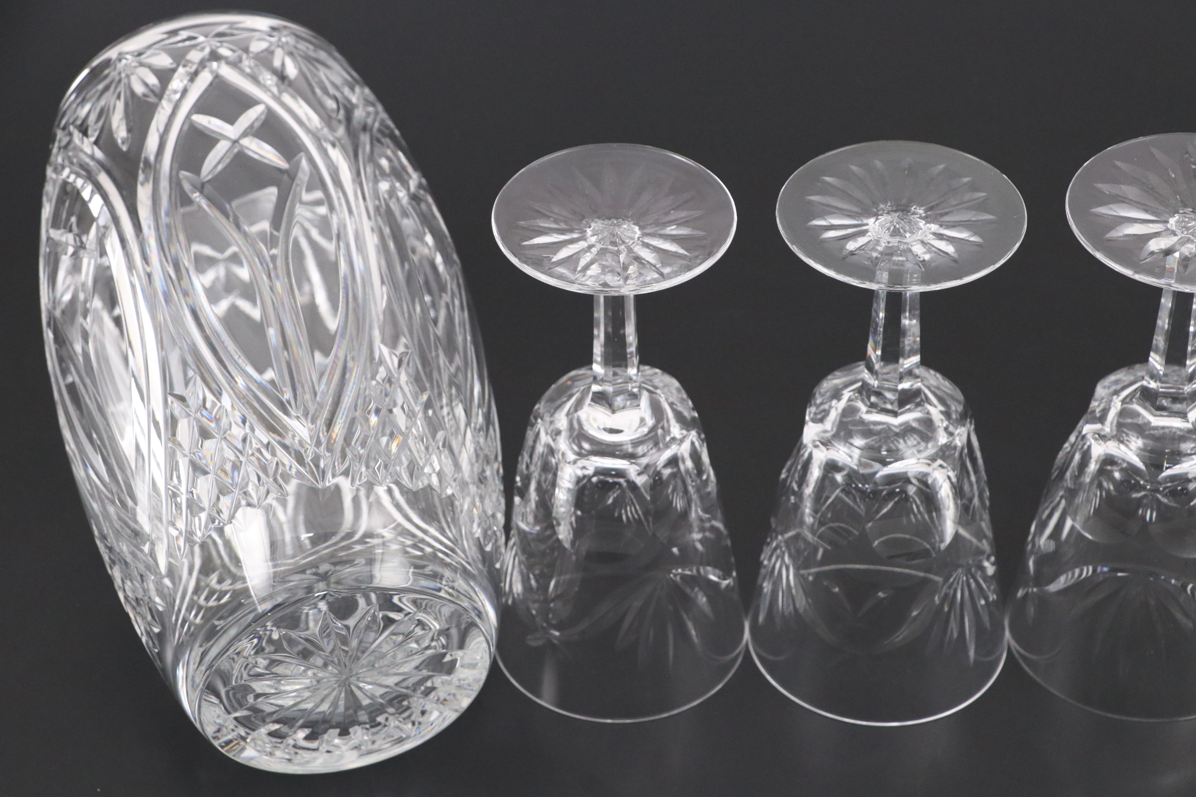Waterford Crystal "Ashling" Stemware with Vase and Other Décor