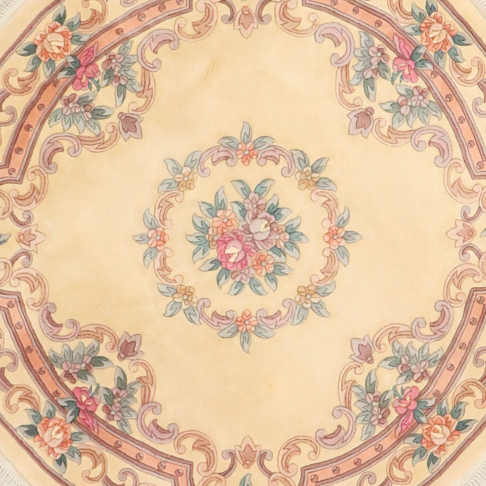 6' x 6'1 Near-Round Sino-French Aubusson Area Rug