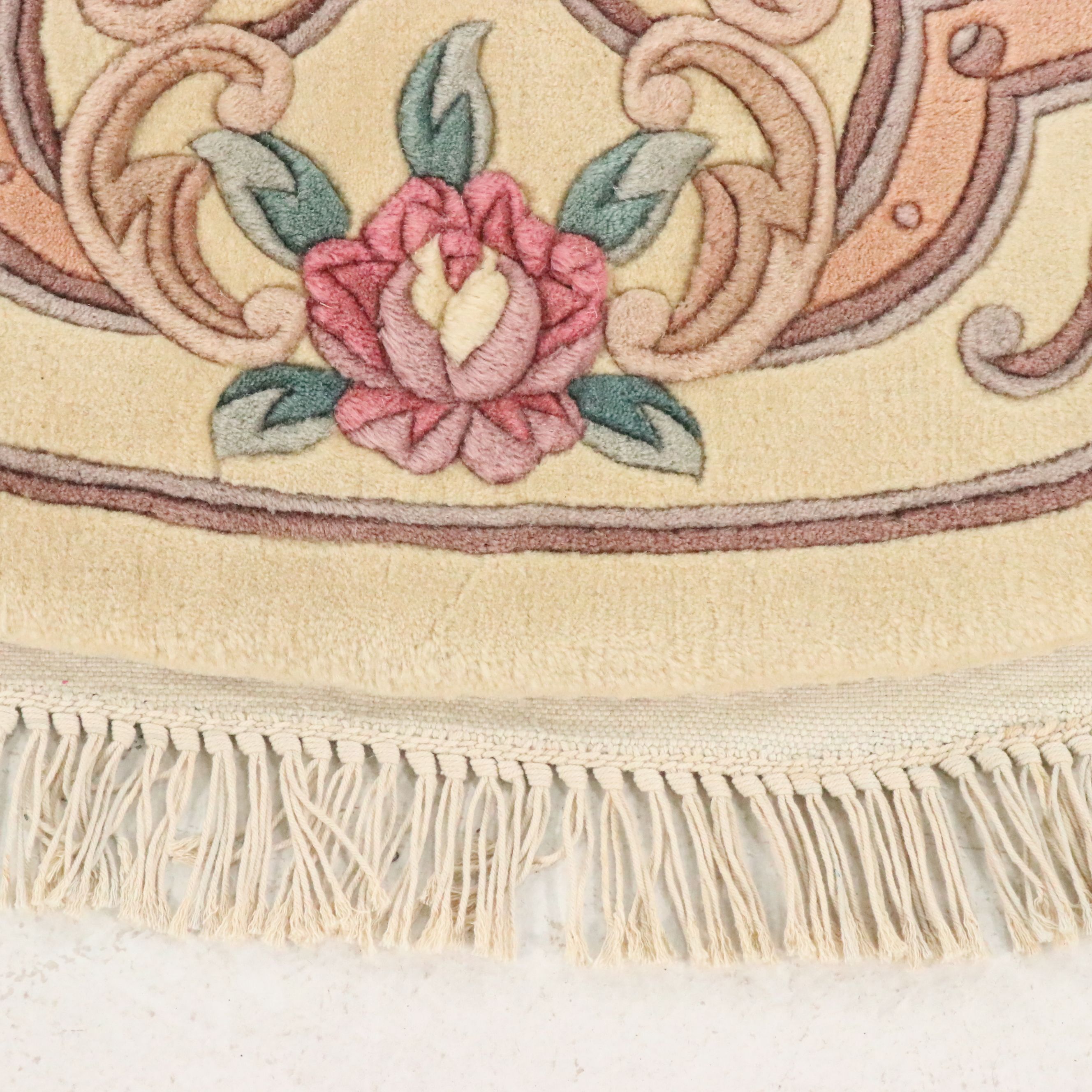 6' x 6'1 Near-Round Sino-French Aubusson Area Rug