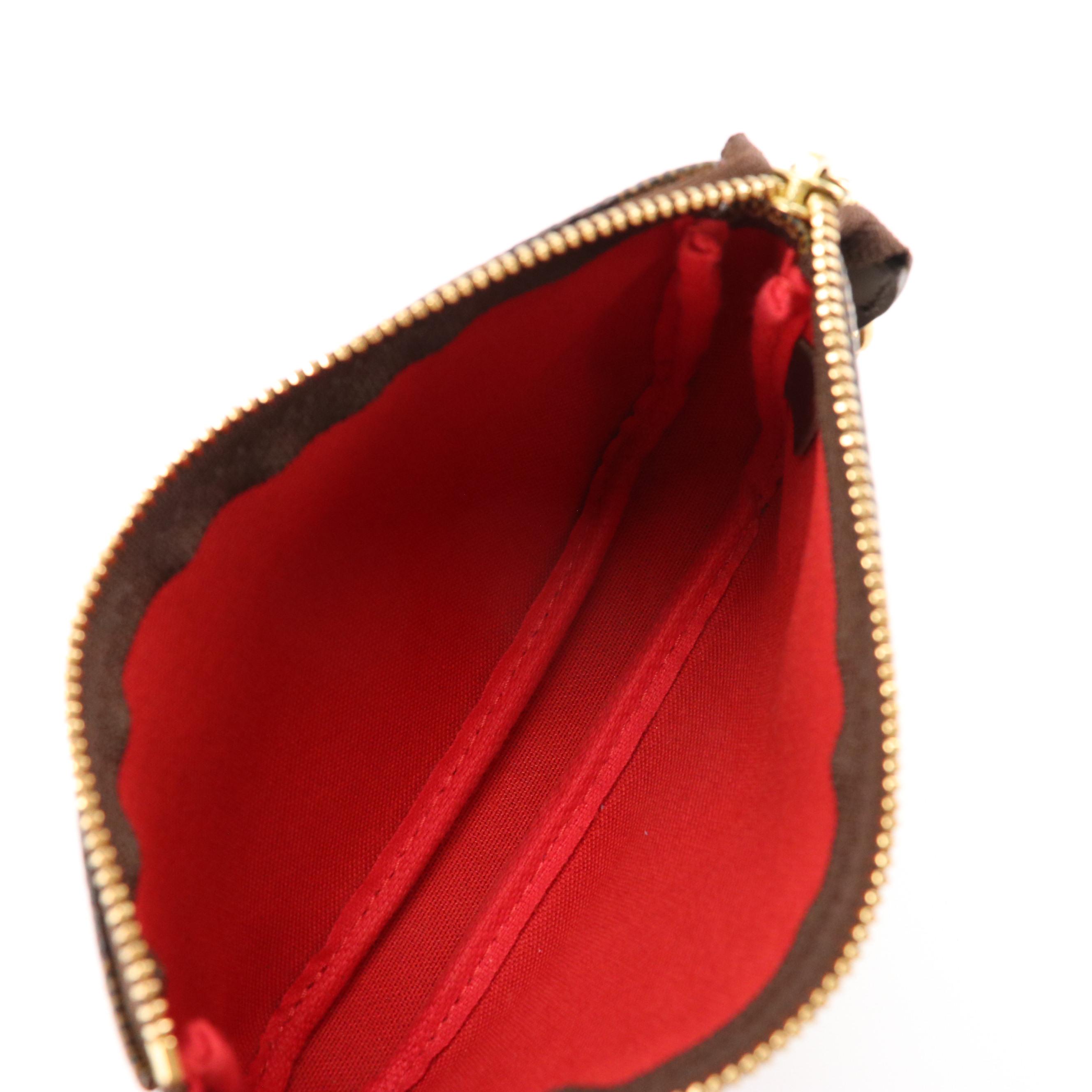 Louis Vuitton Mini Pochette Accessoires in Damier Ebene Canvas with Chain Strap