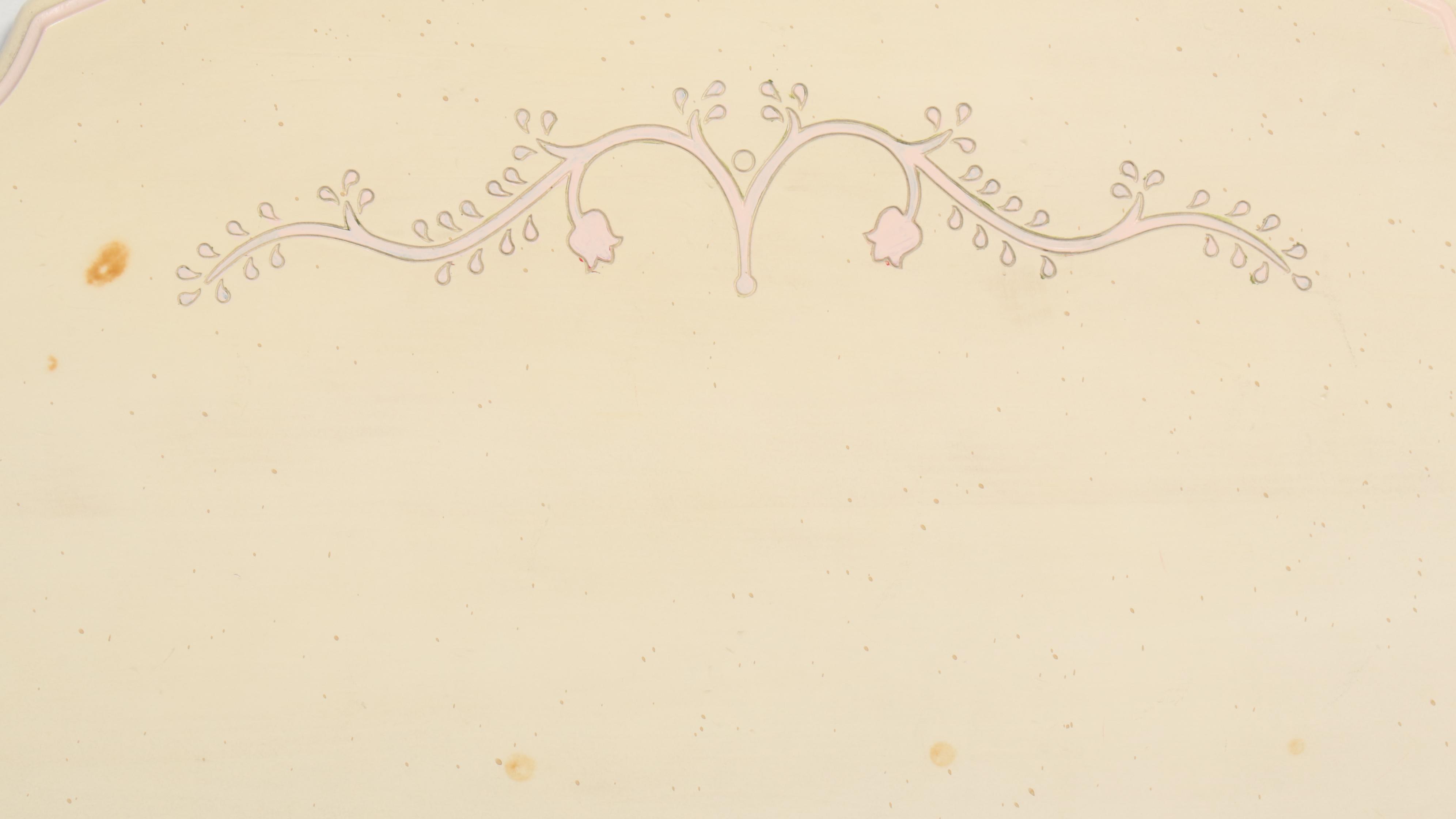 French Provincial Style Paint-Decorated Wood Twin Size Headboard, Late 20th C.