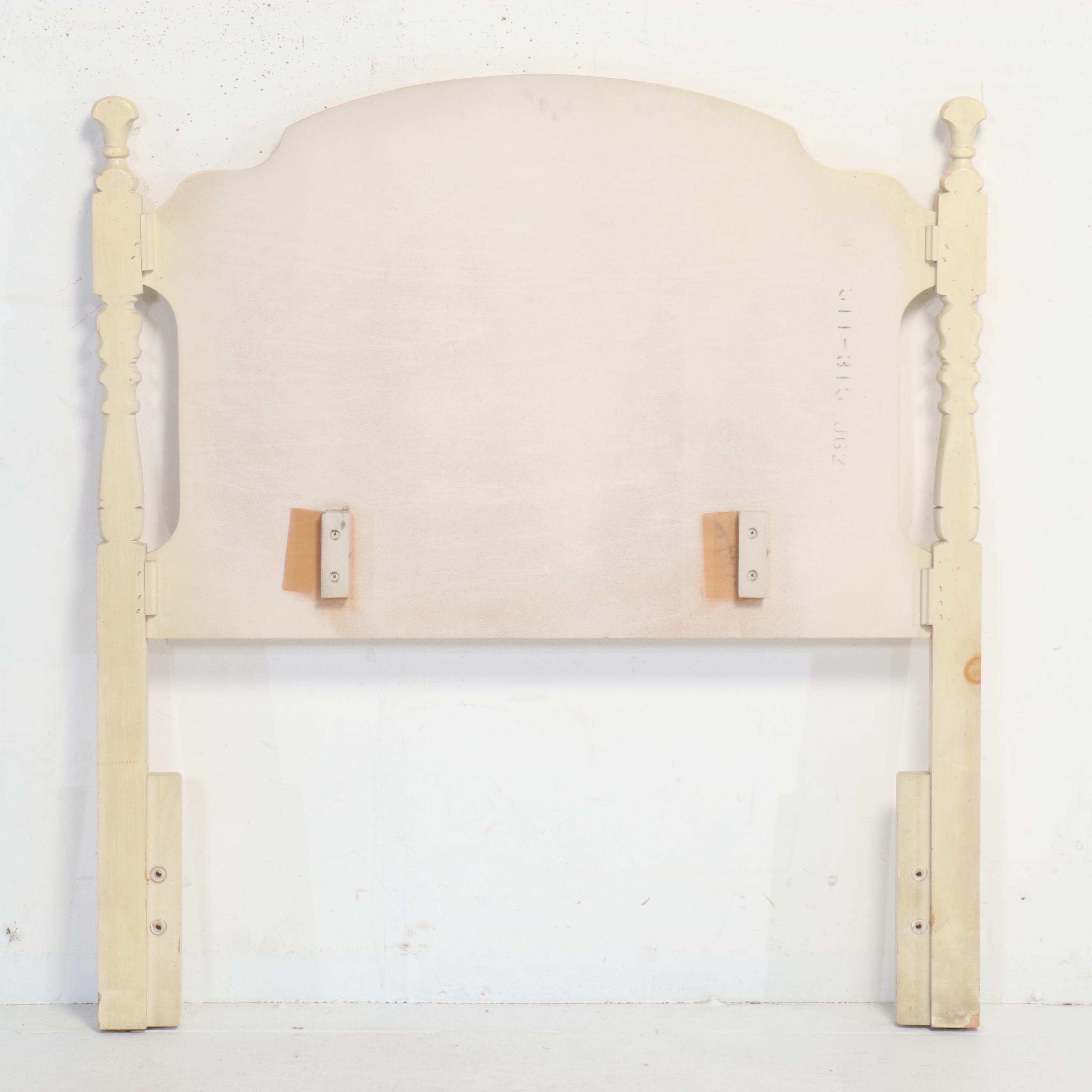 French Provincial Style Paint-Decorated Wood Twin Size Headboard, Late 20th C.