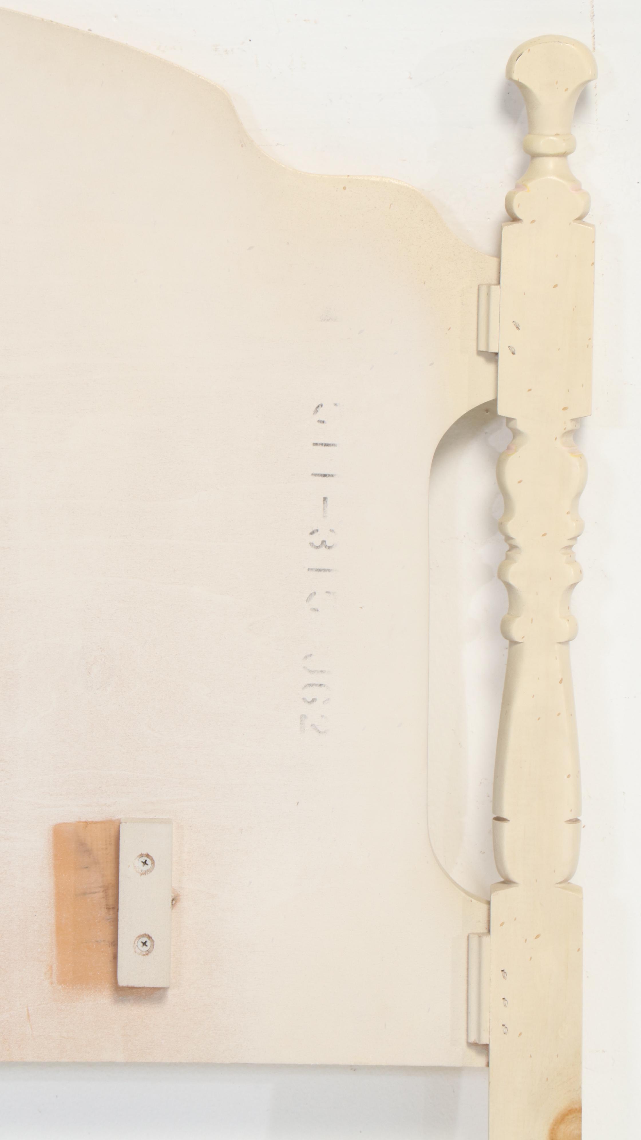 French Provincial Style Paint-Decorated Wood Twin Size Headboard, Late 20th C.