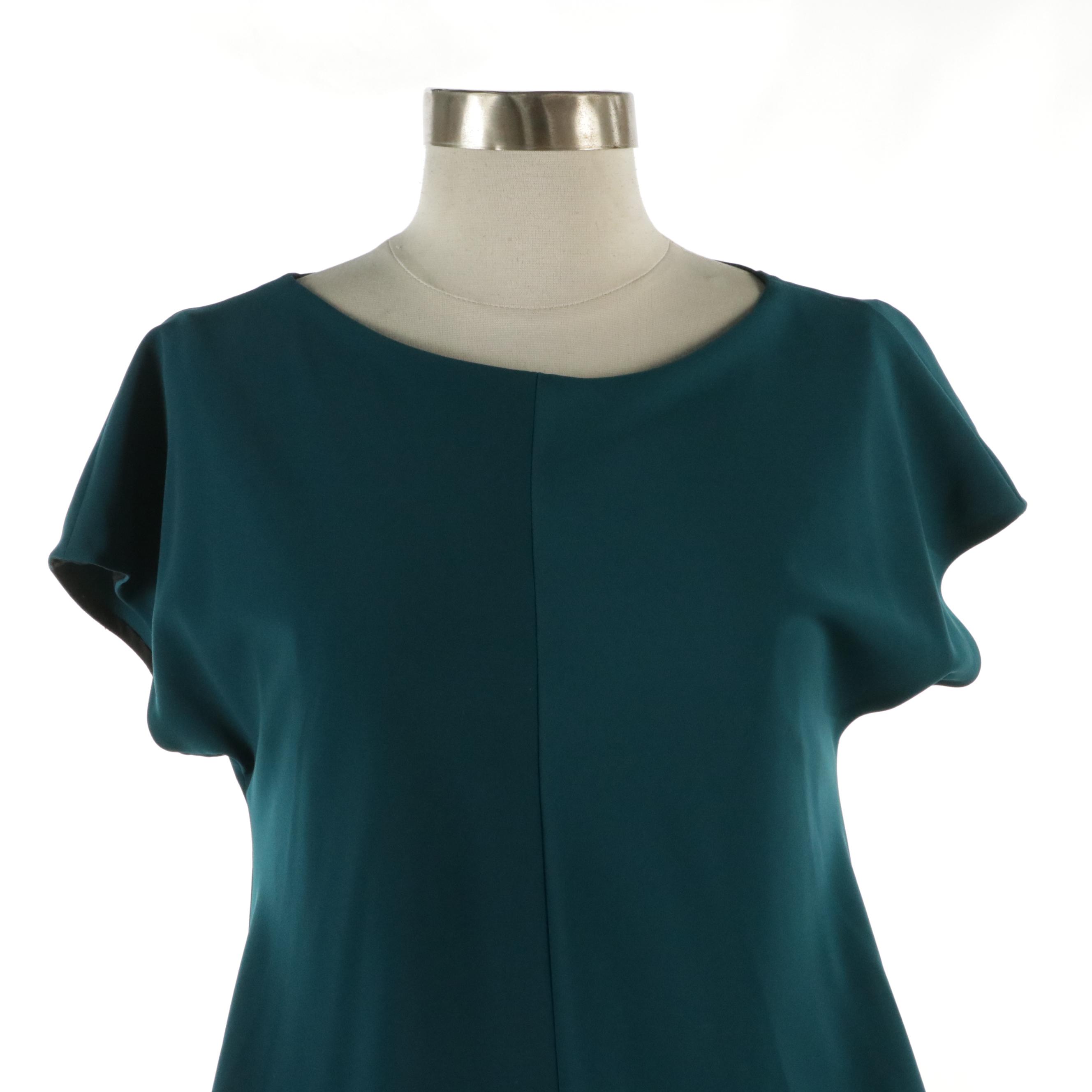 Courrēges Wool Diamond Stitched Shift Dress and Carven Draped Cocktail Dress