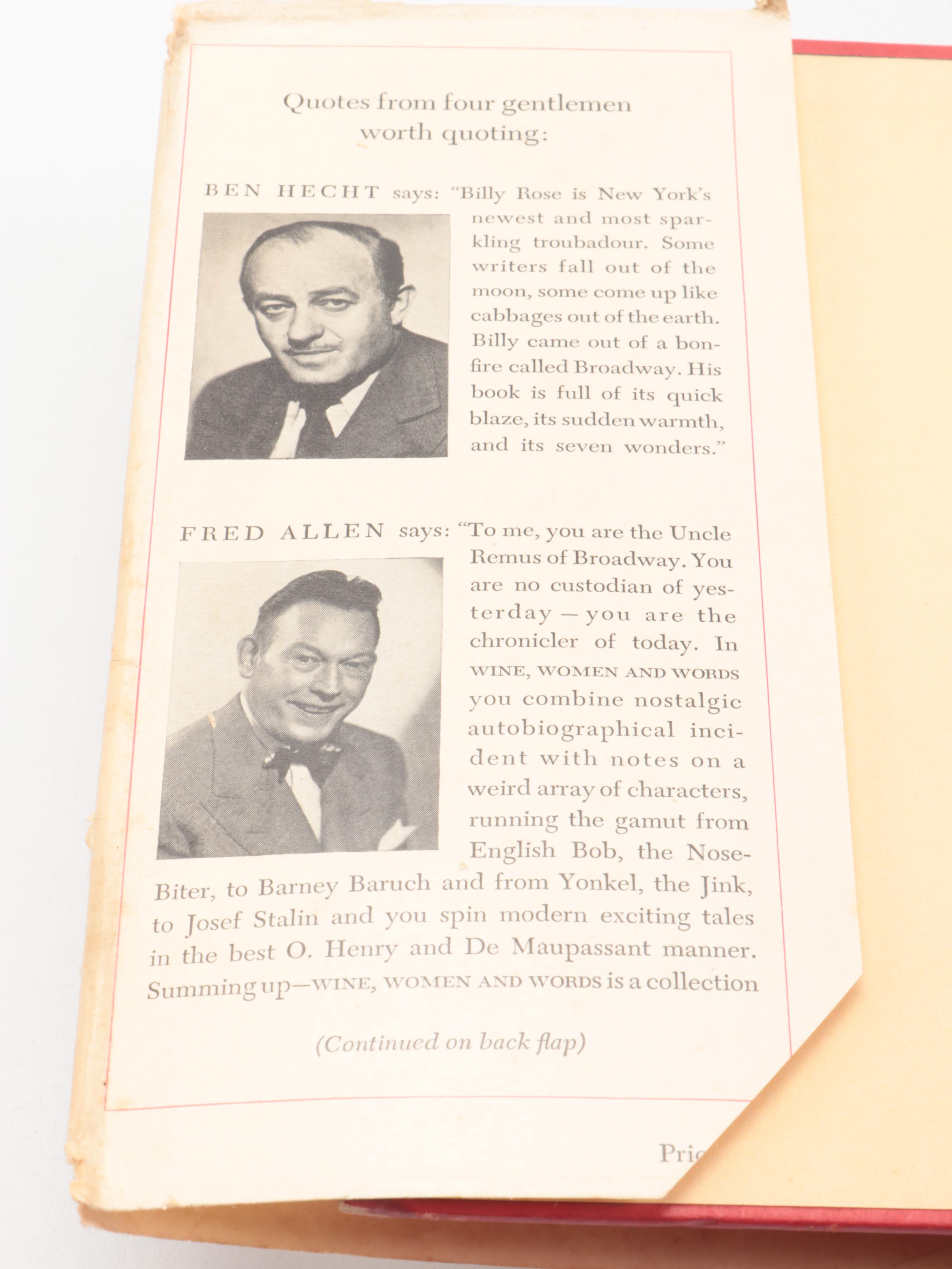 Salvador Dalí Illustrated "Wine, Women and Words" by Billy Rose, 1948