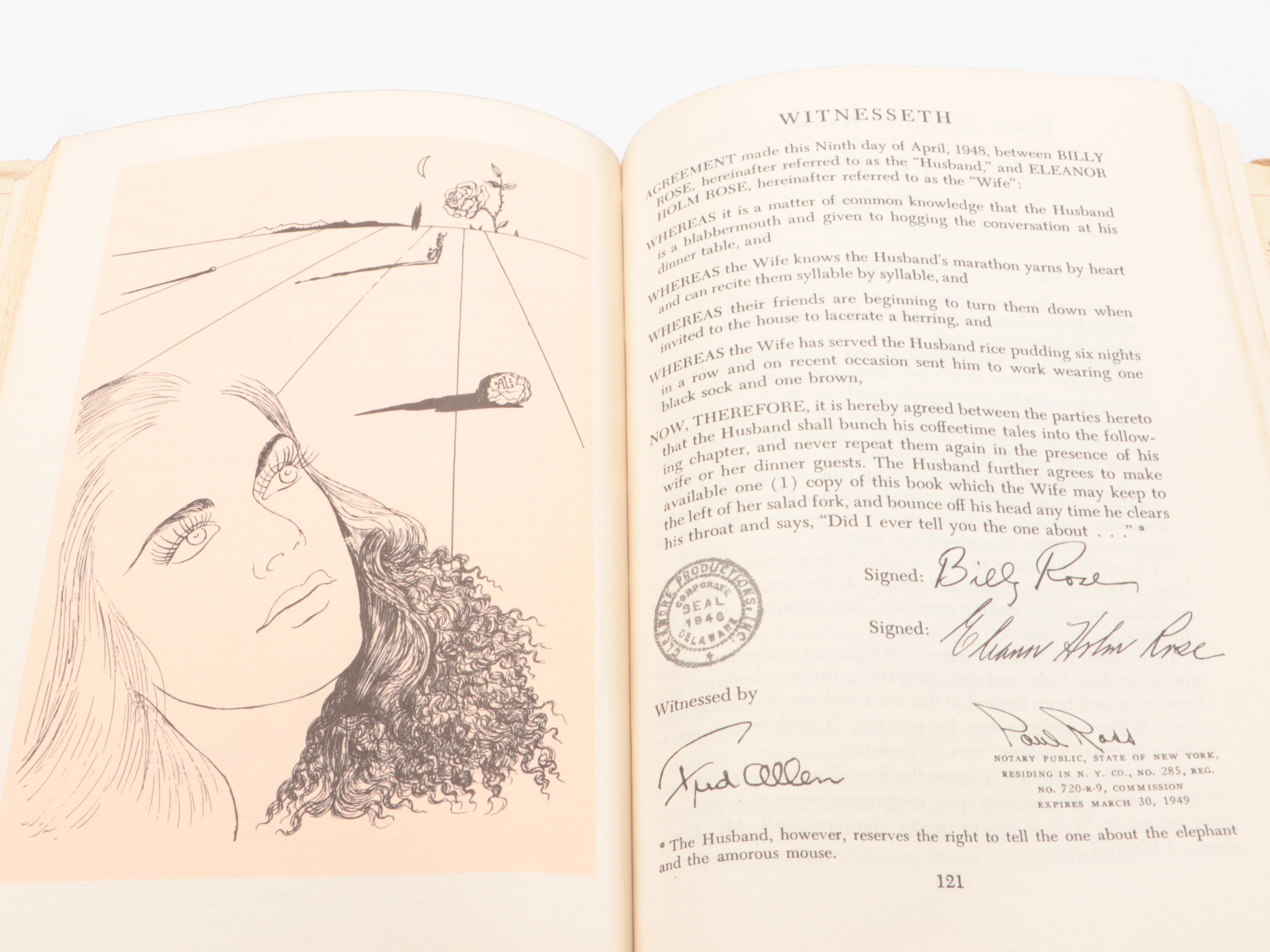 Salvador Dalí Illustrated "Wine, Women and Words" by Billy Rose, 1948