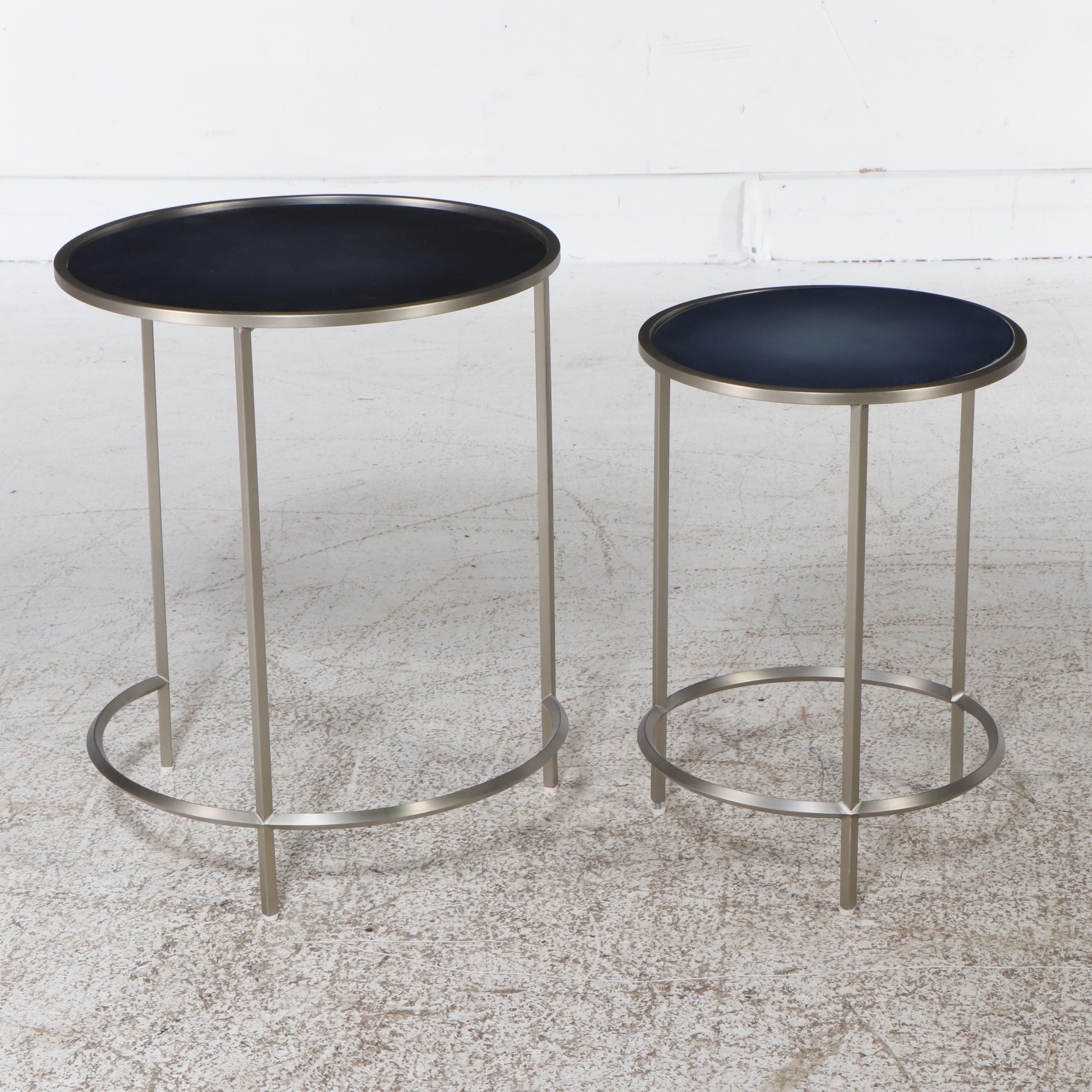 Pair of Hooker Furniture Contemporary Metal Nesting Tables