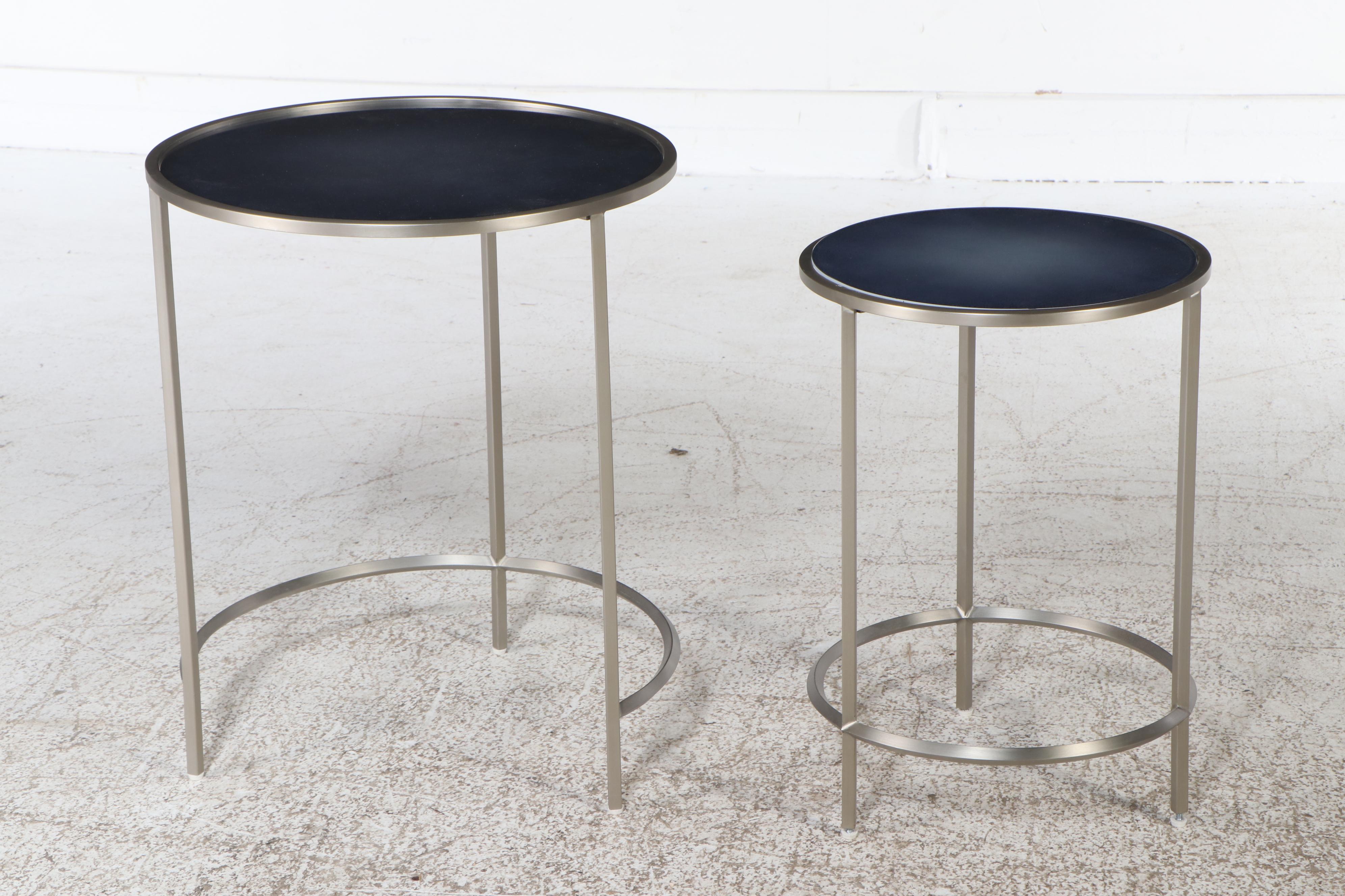 Pair of Hooker Furniture Contemporary Metal Nesting Tables