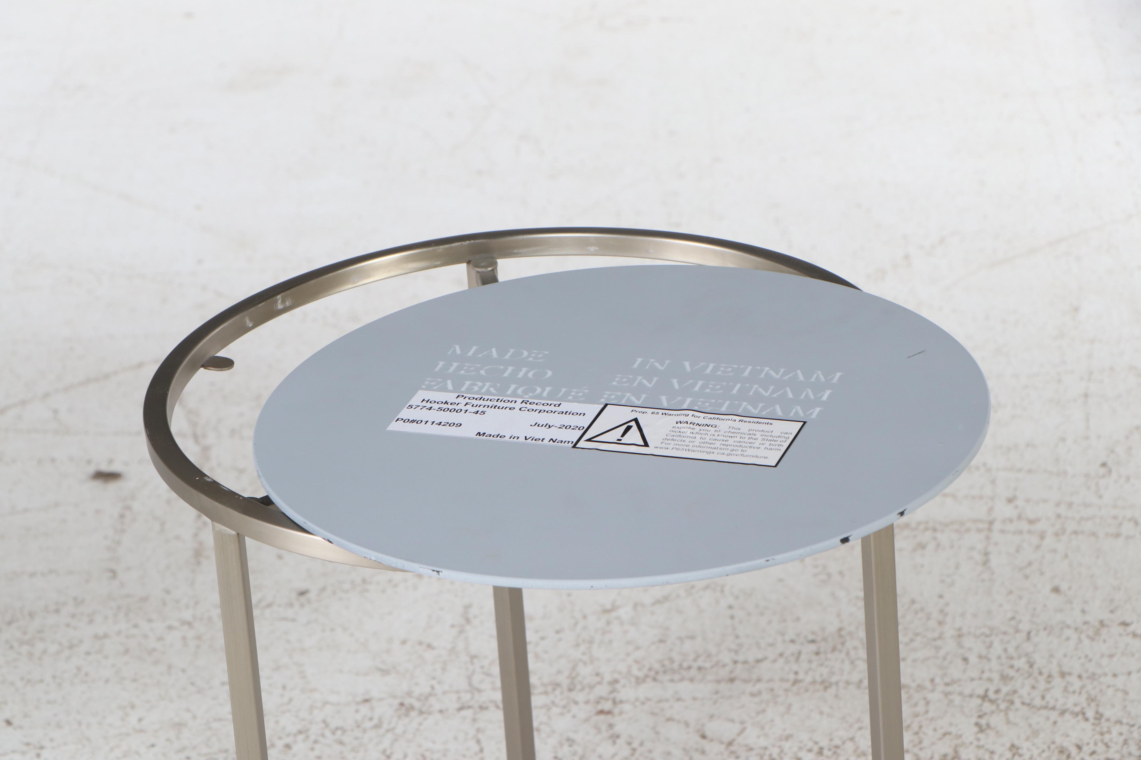 Pair of Hooker Furniture Contemporary Metal Nesting Tables