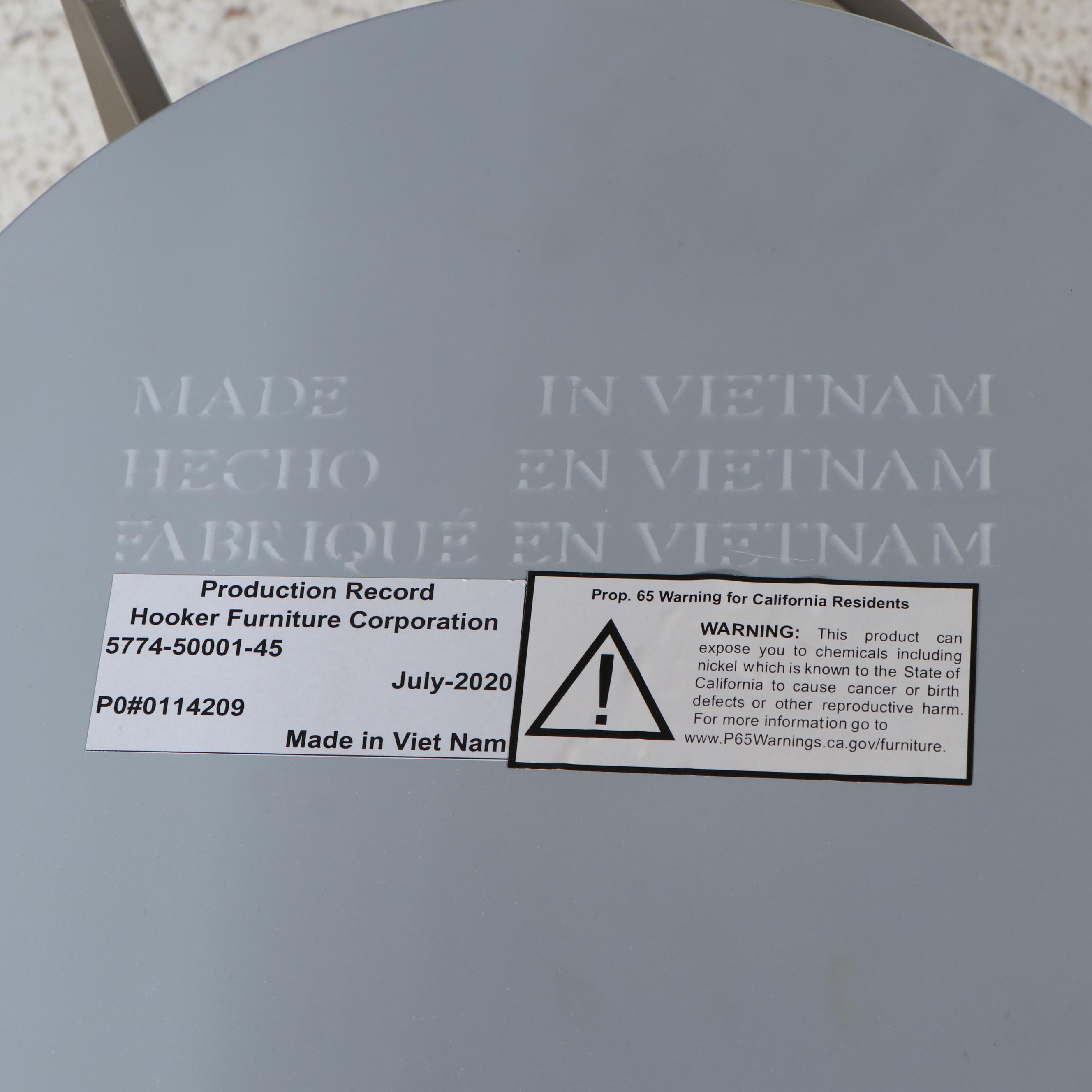 Pair of Hooker Furniture Contemporary Metal Nesting Tables