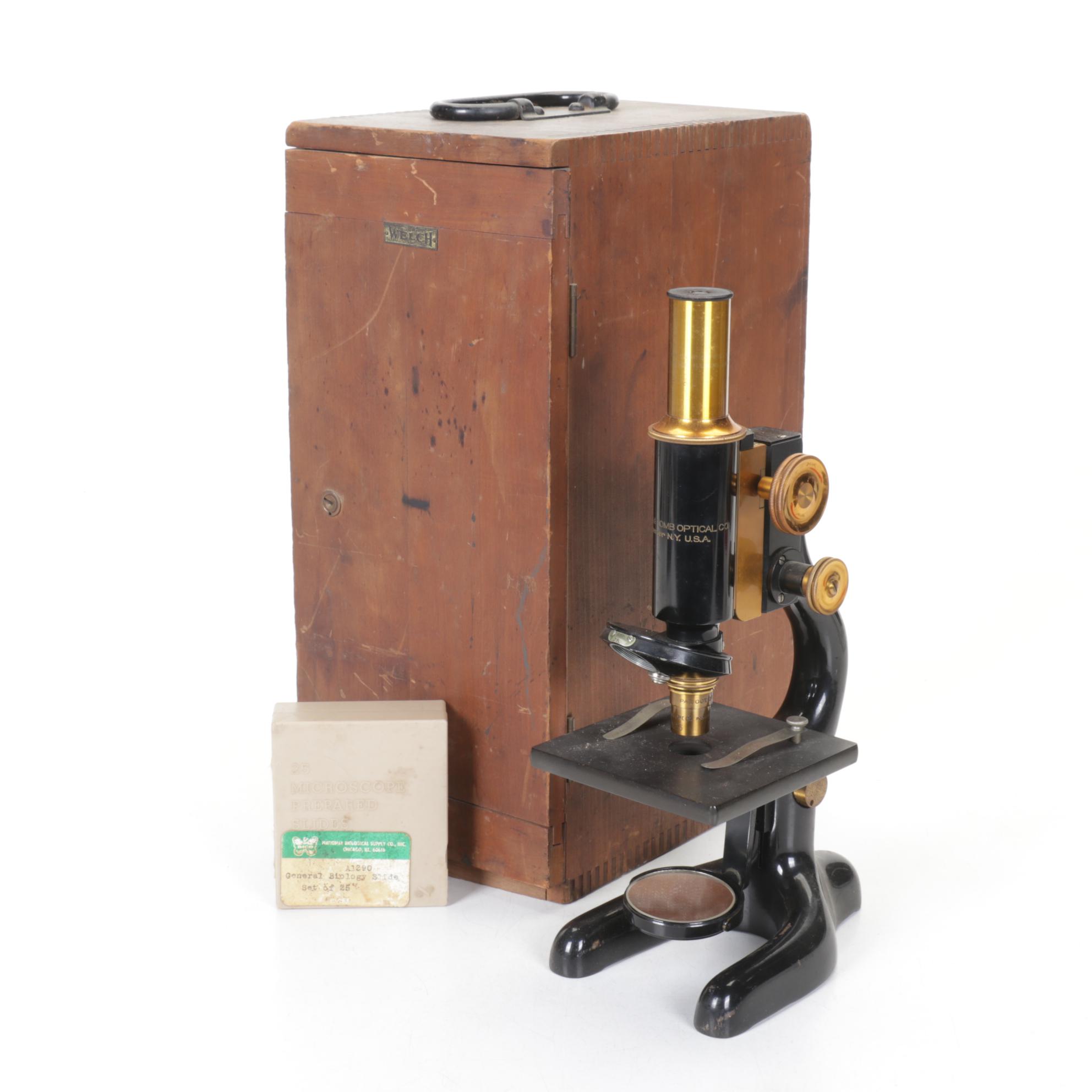 Bausch & Lomb Monocular Microscope with Case & Accessories