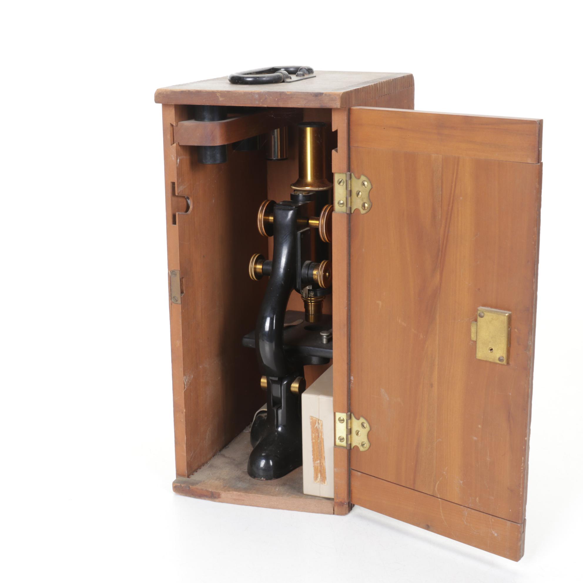 Bausch & Lomb Monocular Microscope with Case & Accessories