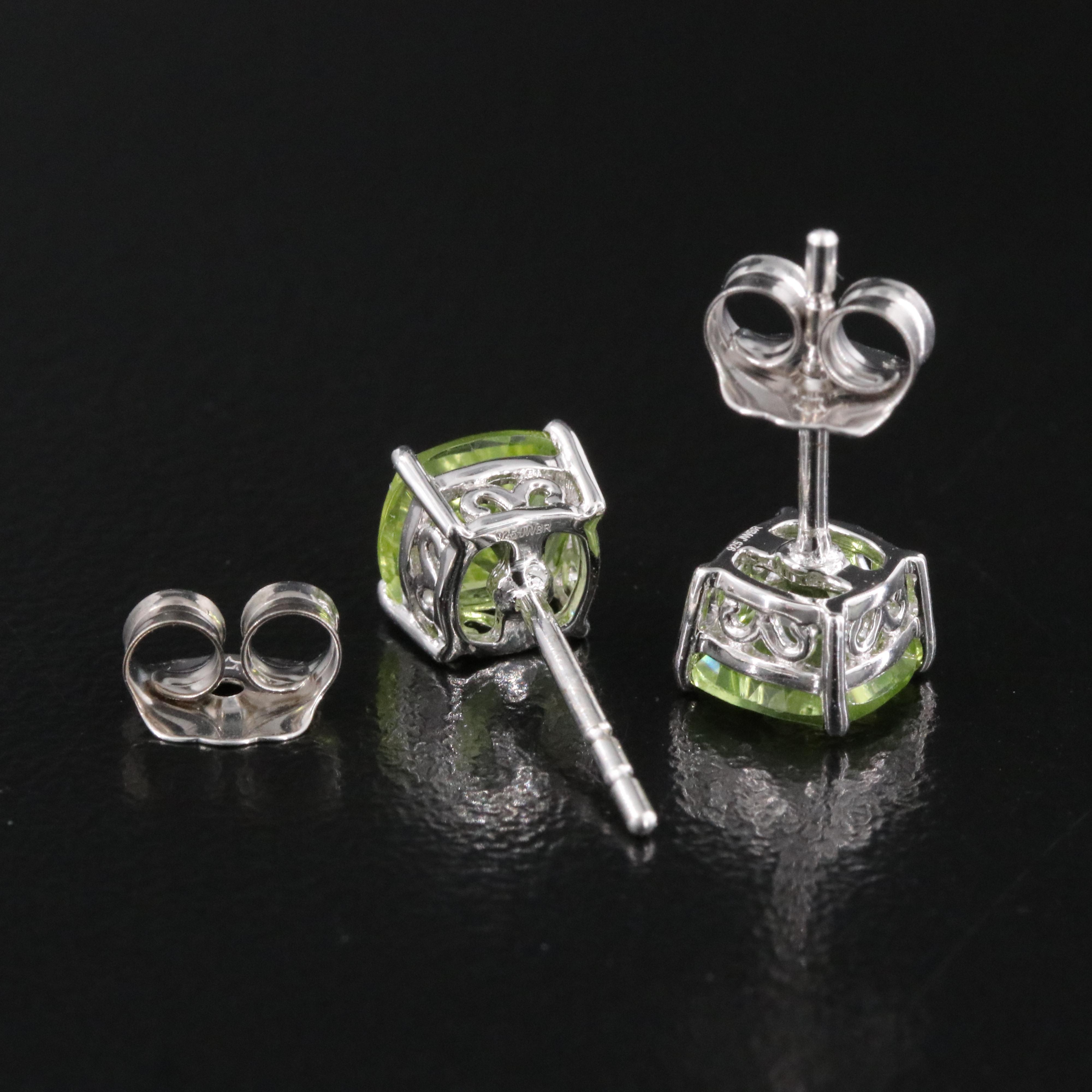 Sterling Peridot Stud Earrings
