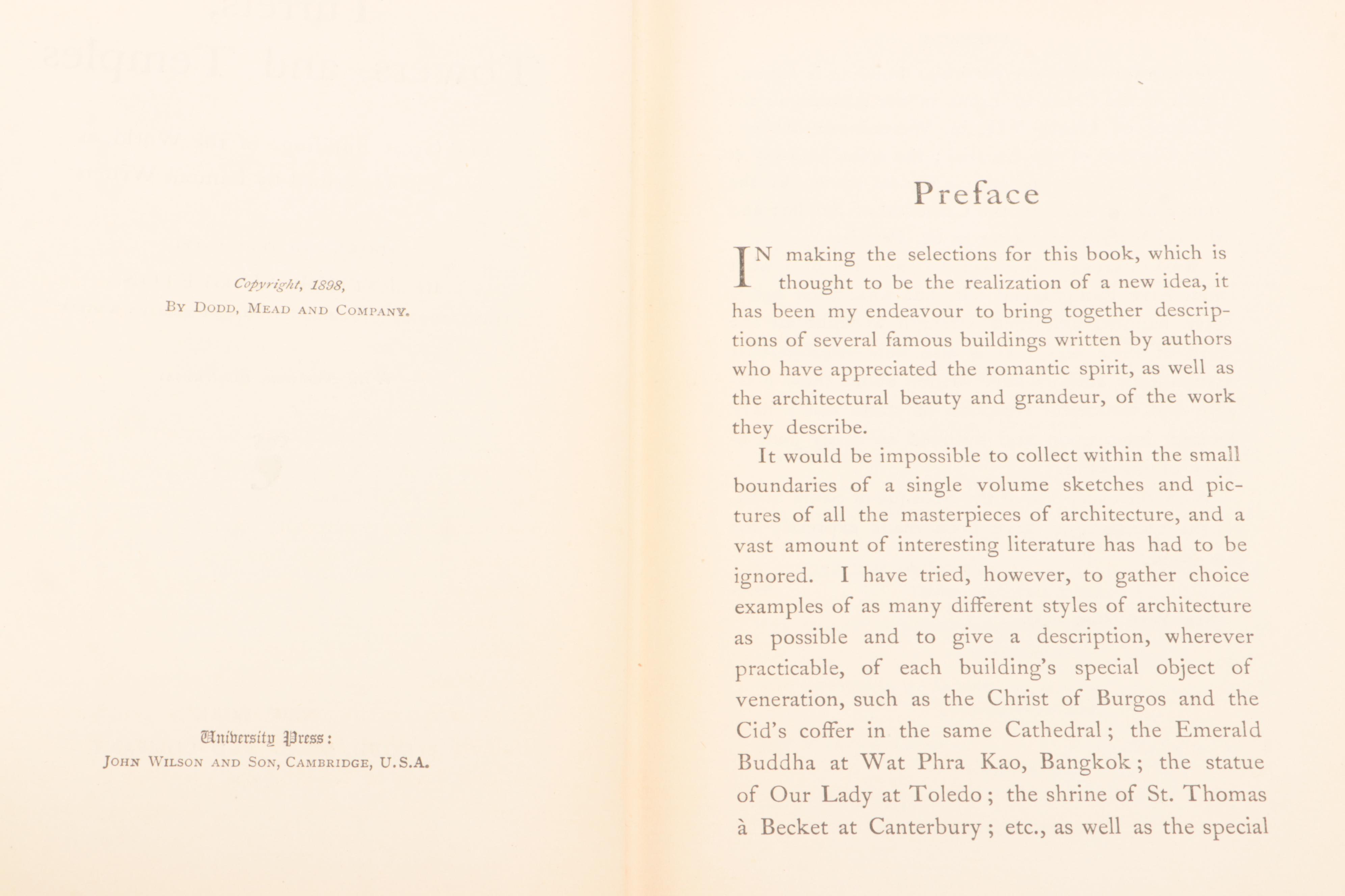 Illustrated "Turrets, Towers, and Temples" Edited by Esther Singleton, 1898