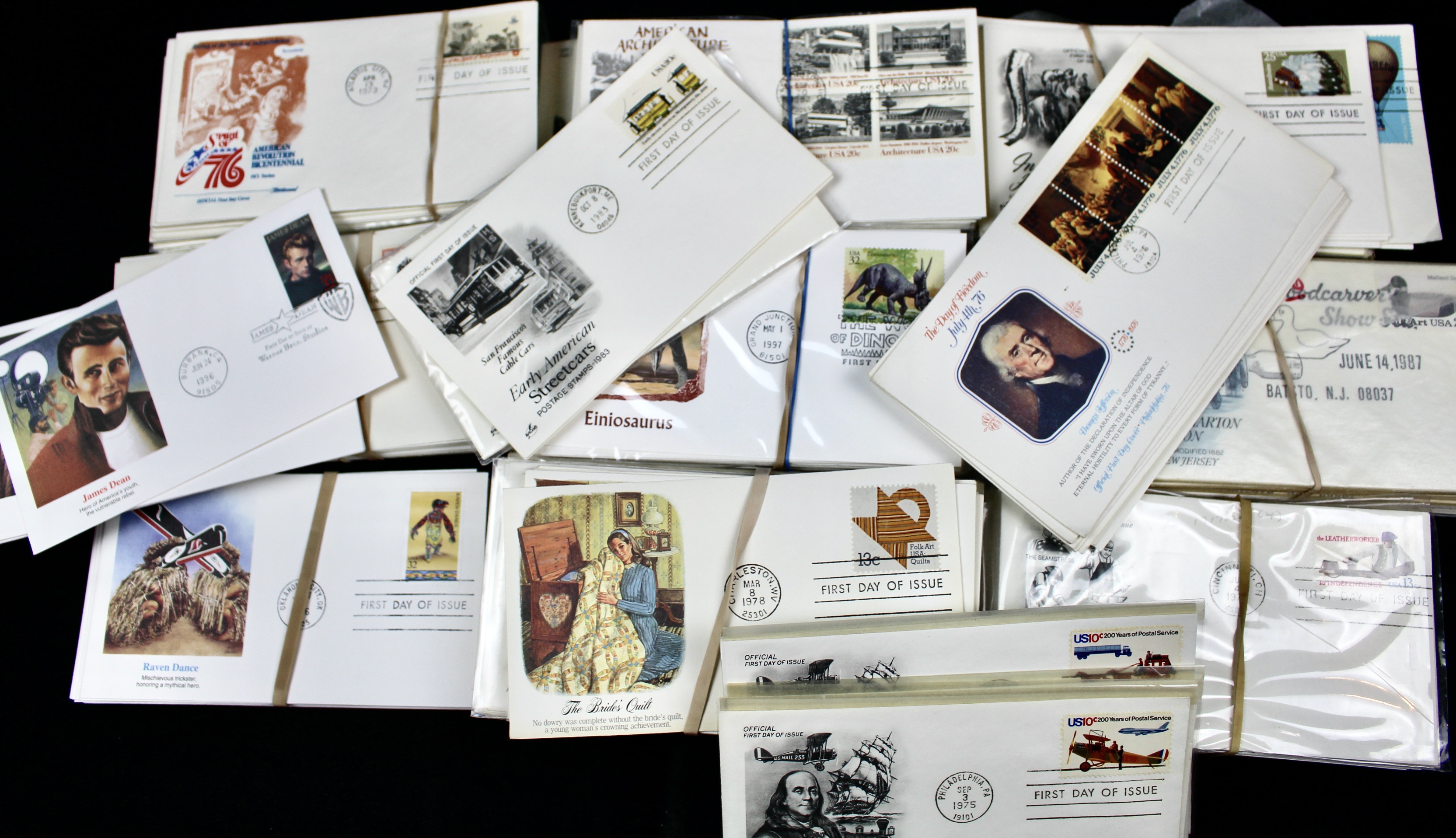 Over 400 U.S. First Day Covers, All with Cachets, All Unaddressed