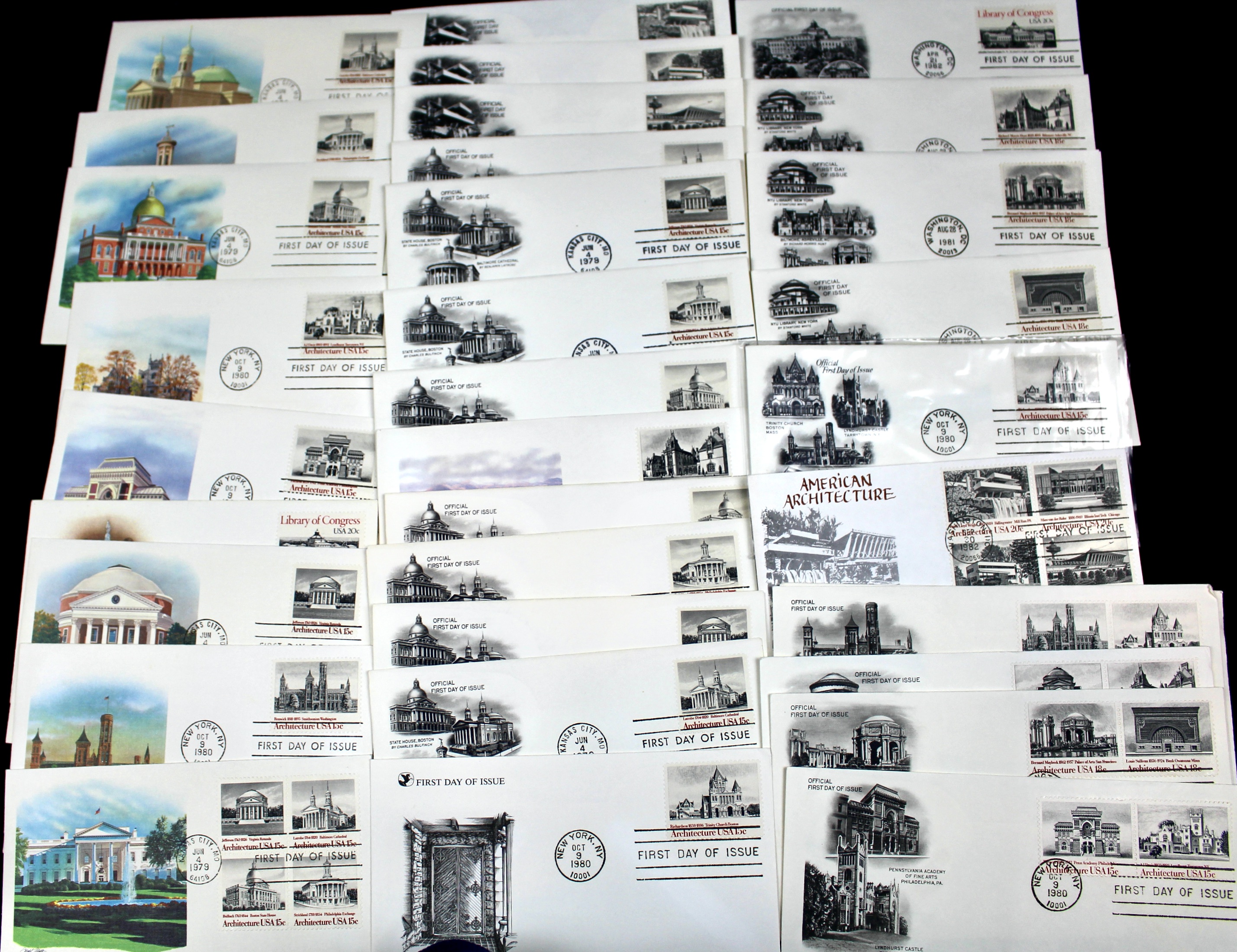 Over 400 U.S. First Day Covers, All with Cachets, All Unaddressed
